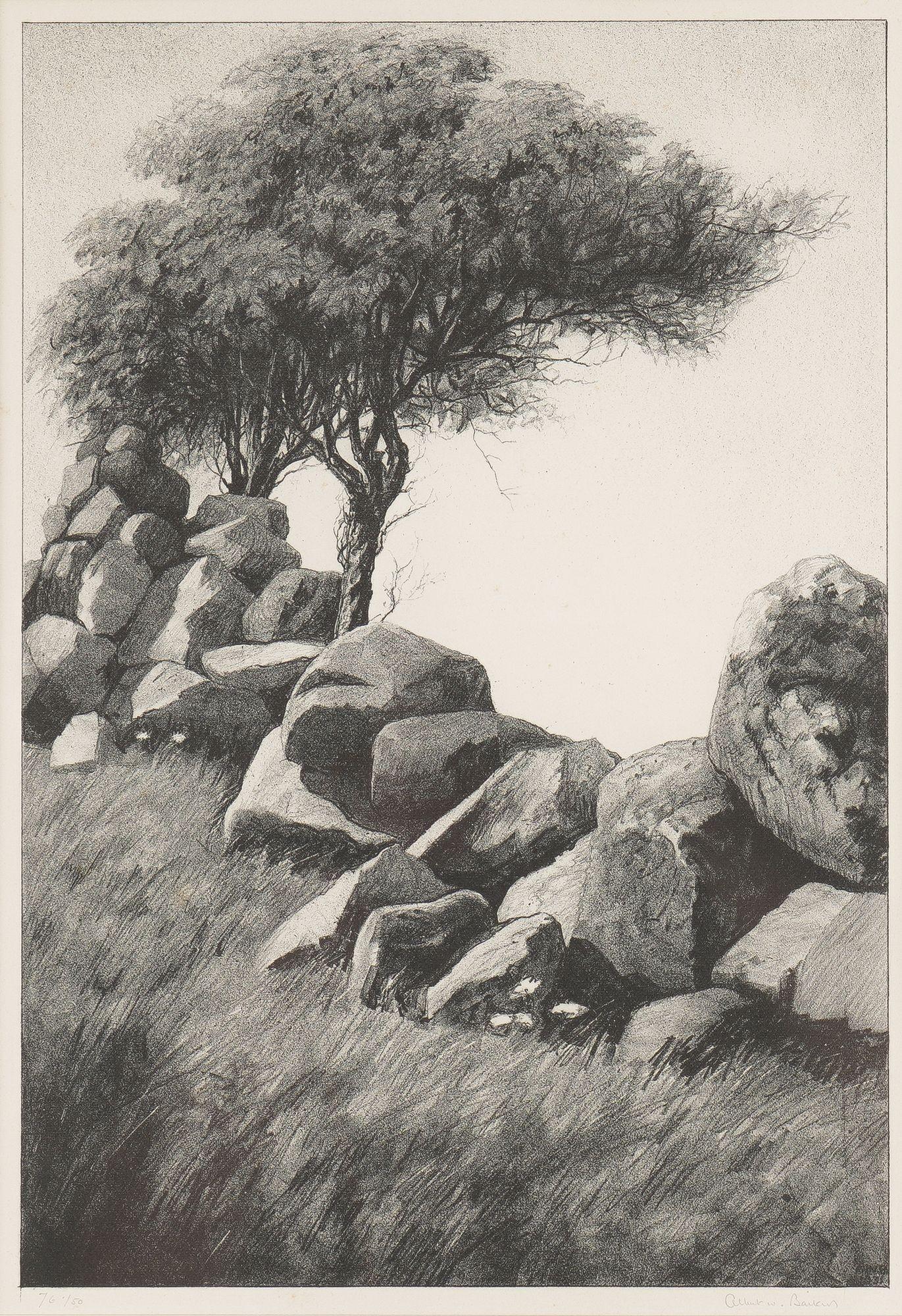 American The Postern & The Boulder Wall by Albert Winslow Barker, 1930-39 For Sale