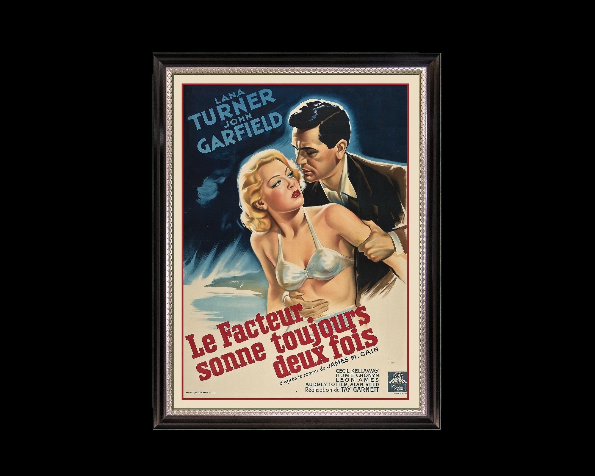 This large Hollywood Regency poster is a faithful yet nuanced reproduction of a vintage movie poster titled 