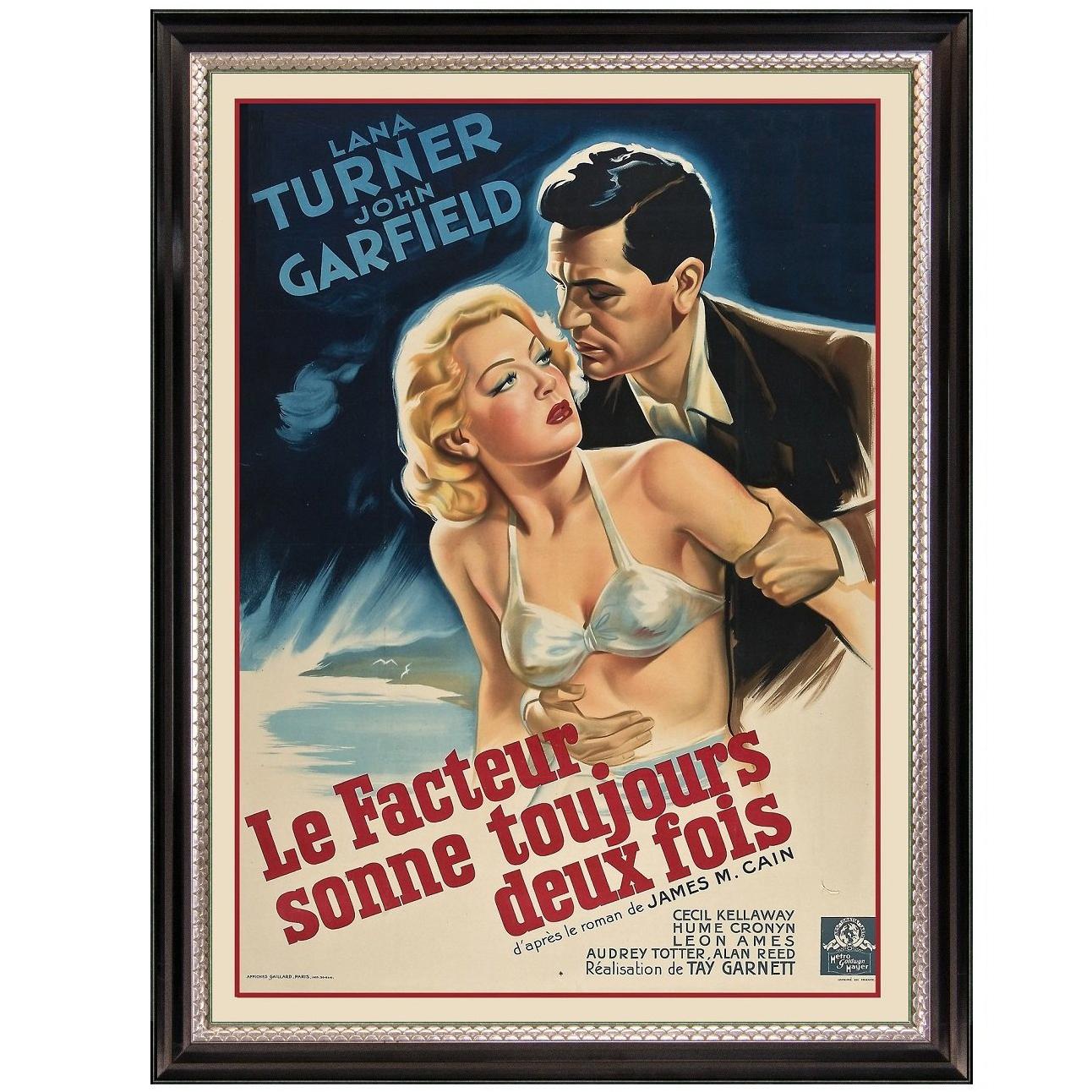 The Postman Always Rings Twice after Vintage Movie Poster, Hollywood Regency Era For Sale