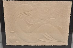 "The Potter" by Acoma Art Large Cast Embossed Paper 3D Acrylic Shadow Box Frame