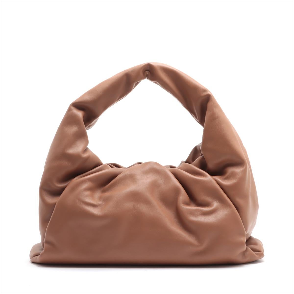 The Pouch Large Leather Hobo Bag Brown In Excellent Condition For Sale In Ligornetto, CH