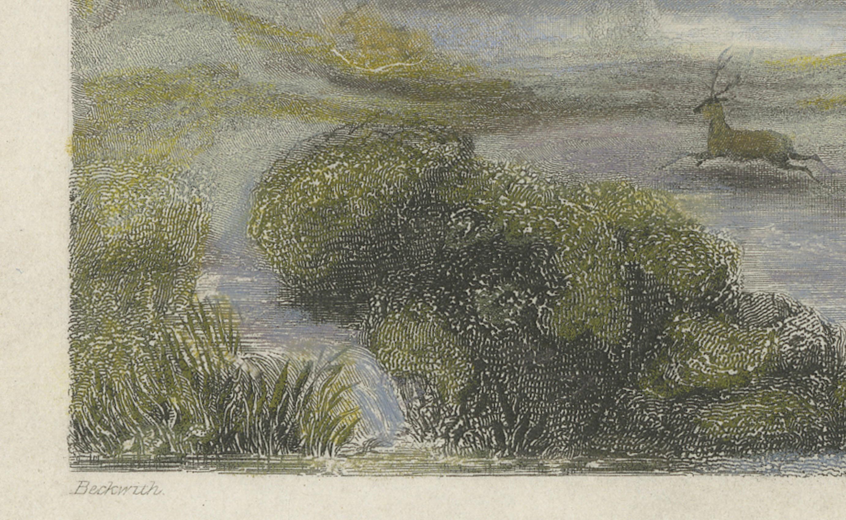 This is a finely executed 19th-century hand-colored engraving titled 