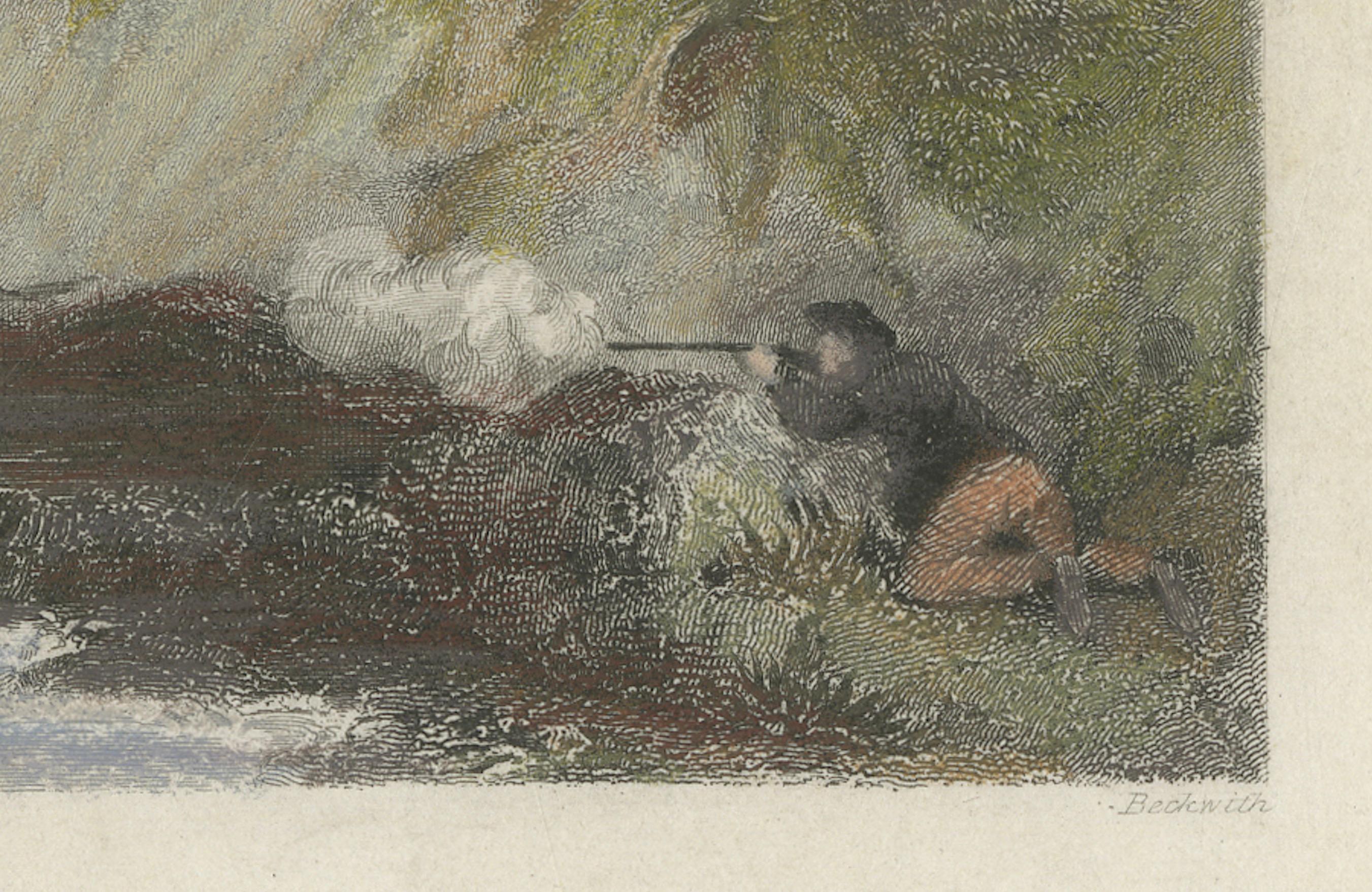 Mid-19th Century The Prairie – Small Romantic Engraving of the American Frontier, 1841 For Sale