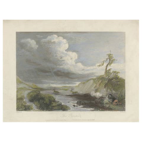 The Prairie – Small Romantic Engraving of the American Frontier, 1841