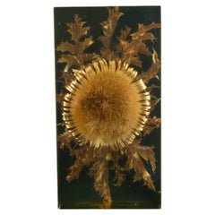 The Preserved Bloom: Mid C Thistle & Leaves in Lucite by Pierre Giraudon, 11.5"H
