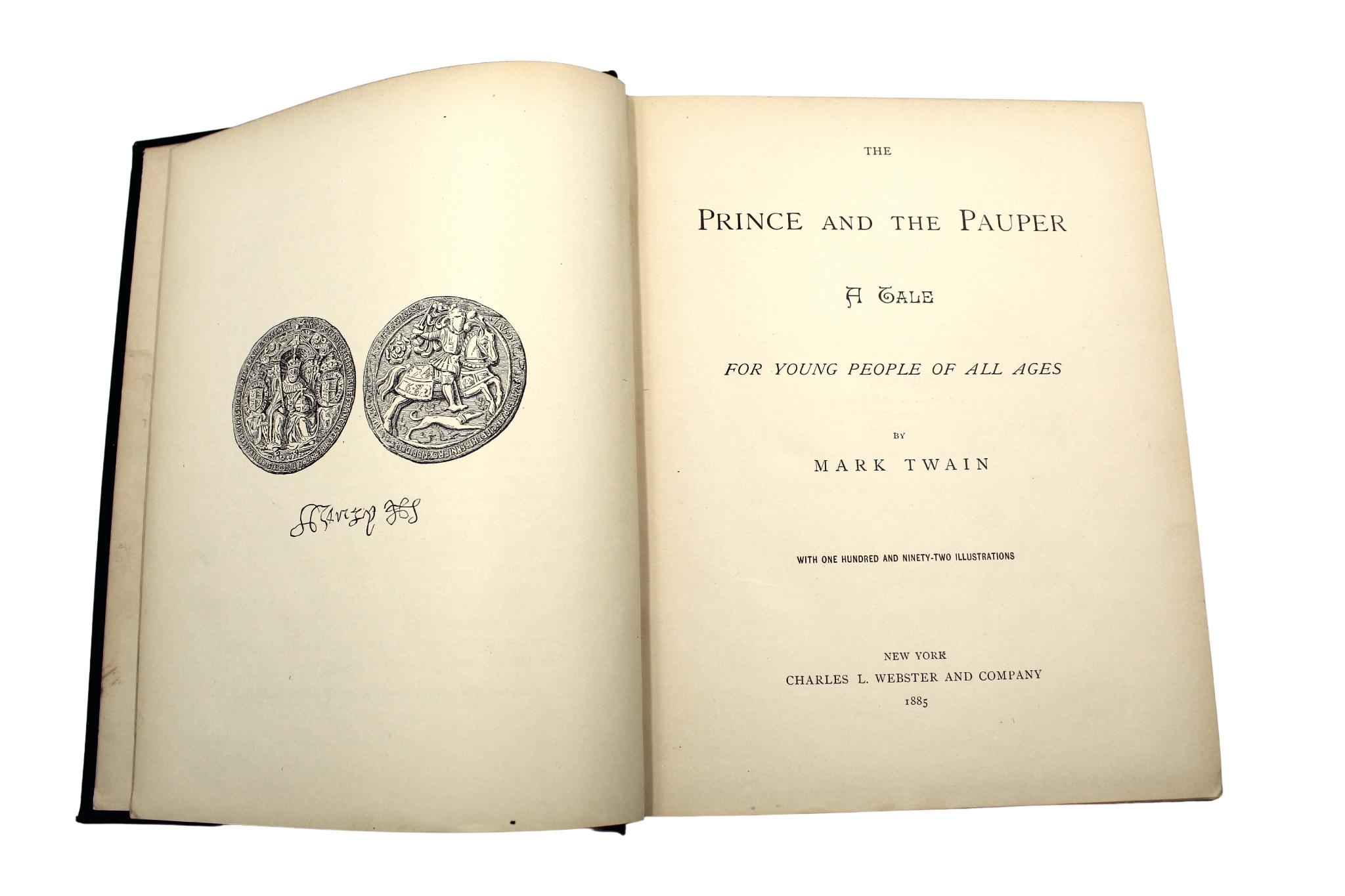 Late 19th Century The Prince and the Pauper by Mark Twain, Later Edition, 1885