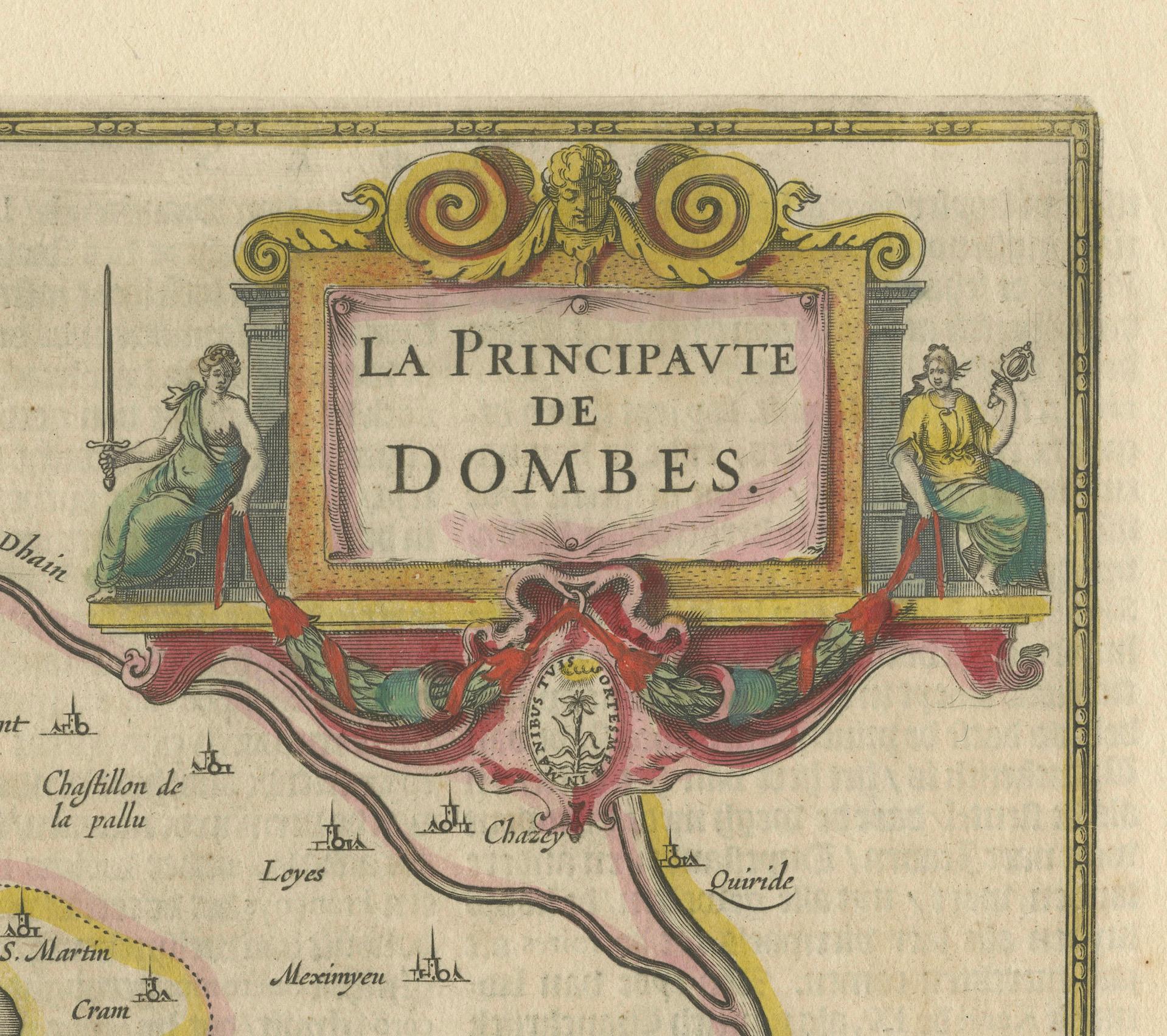 Paper The Principality of Dombes: A 17th-Century Cartographic Jewel by Jan Jansson For Sale