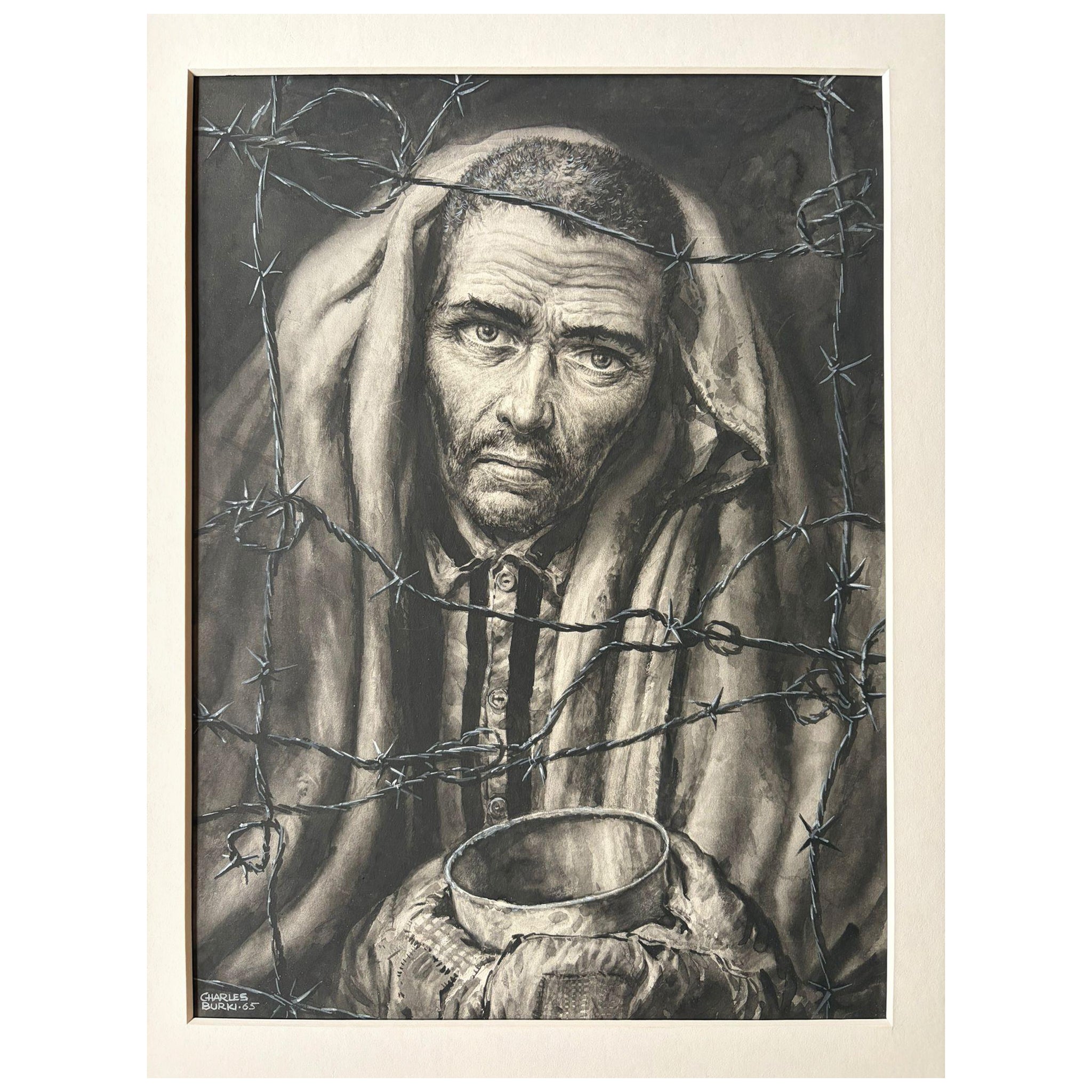 Le prisonnier - Illustration originale de Charles Burki, 1965