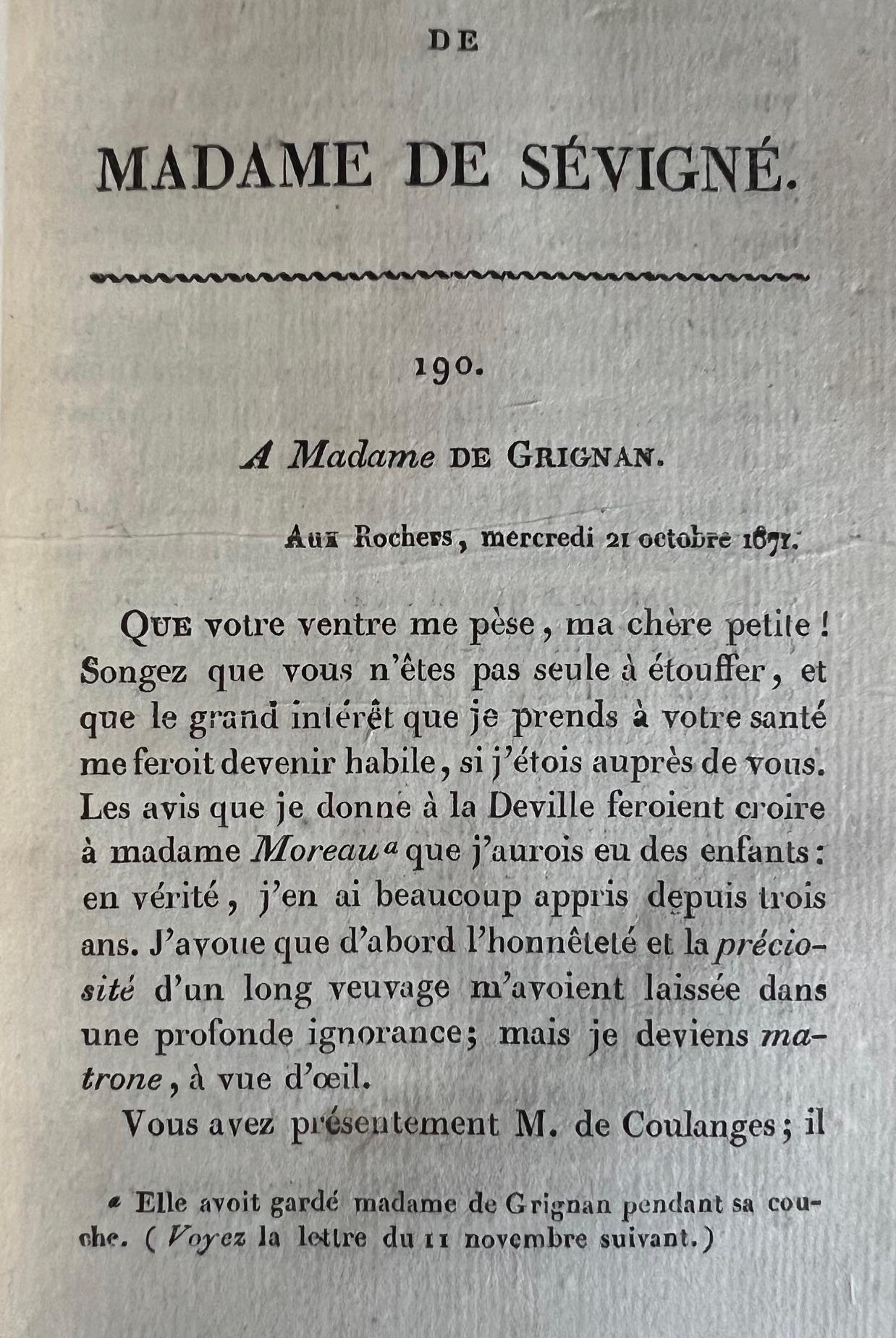 19th Century The Private Letters of Madame the Marquise de Sévigné, France, 1818-Set of 8 For Sale