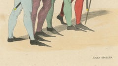 The Proclamation: Judges of the Medieval Court in an Original Lithograph, 1847