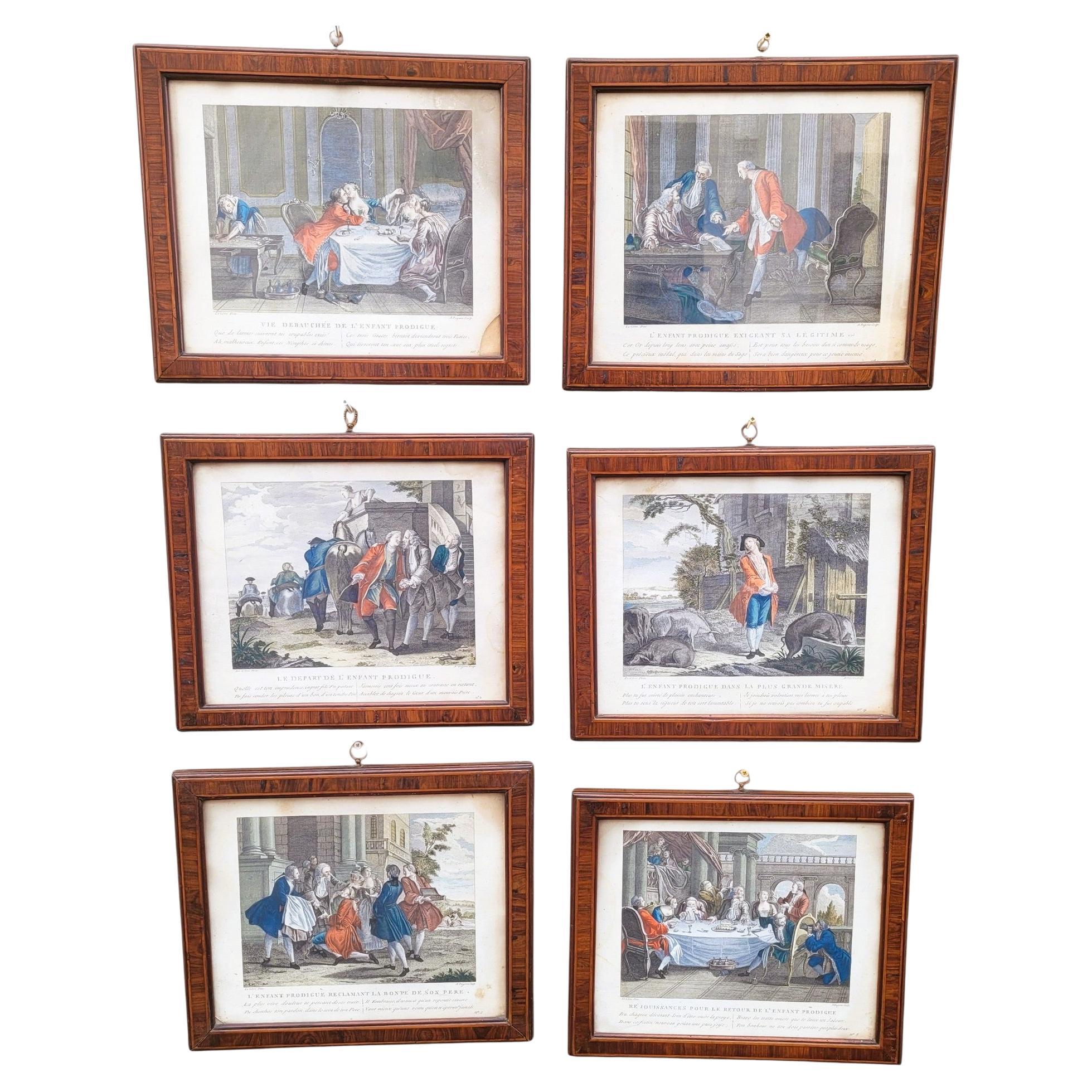 The Prodigal Son, A Series Of 6 Framed Engravings, late 18th/ early 19th Century For Sale