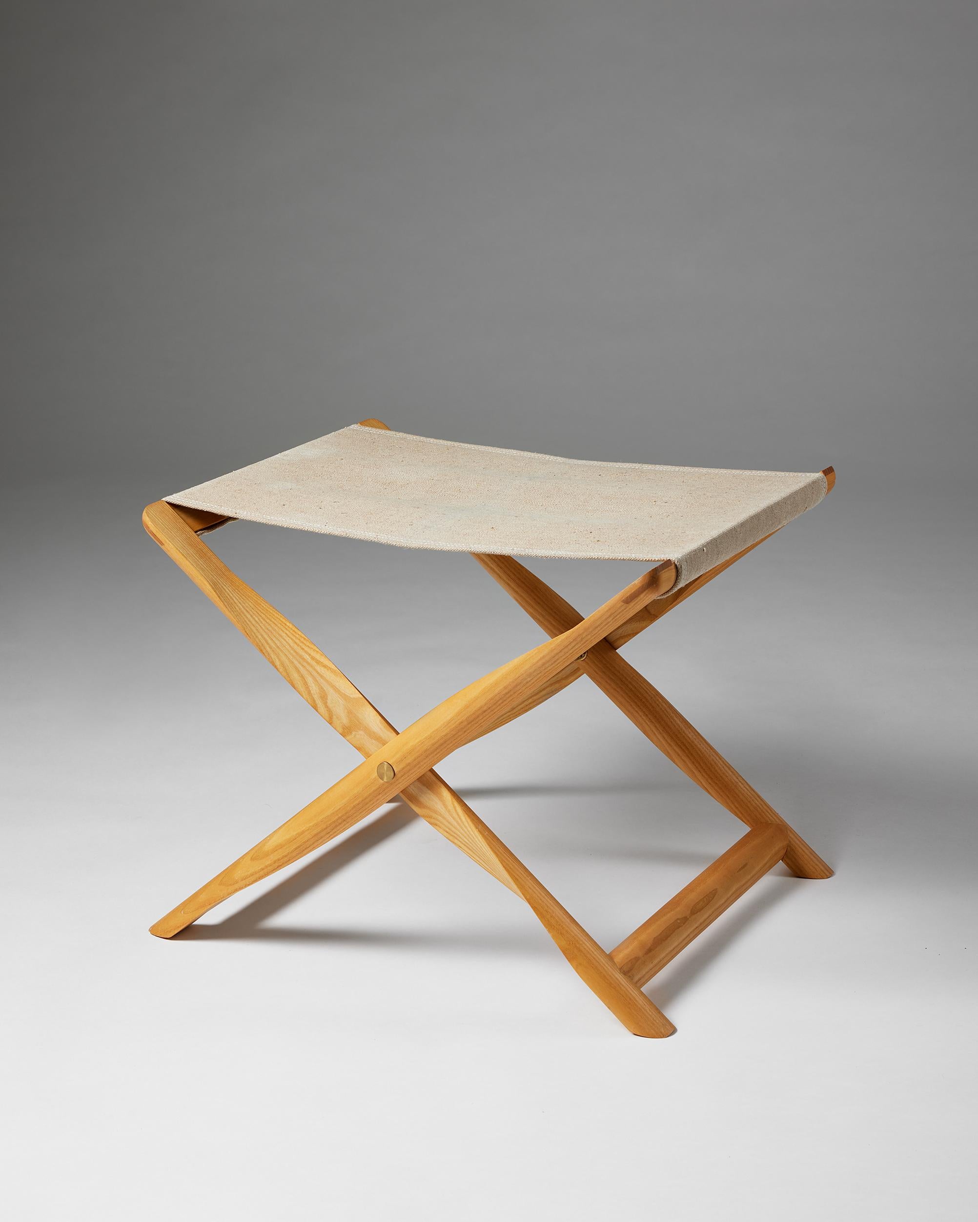‘The Propeller Stool’ model 8783 designed by Kaare Klint for Rud. Rasmussens Cabinetmakers,
Denmark, 1930.

Canvas and ash.

Signed.

Kaare Klint was the father of Scandinavian modernism and is responsible for bringing Danish design to the centre