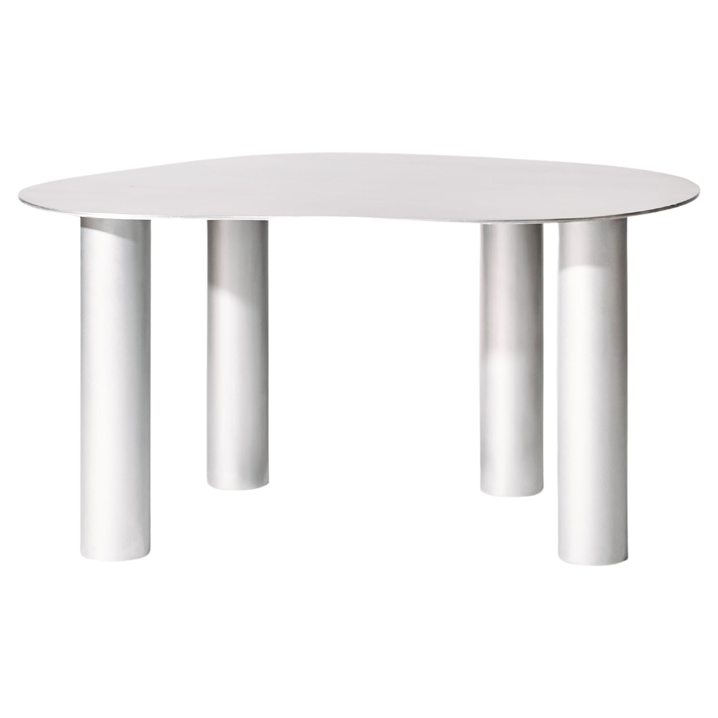 Colección Mesa Puddle - Mesa de aluminio de altura de comedor con patas cilíndricas