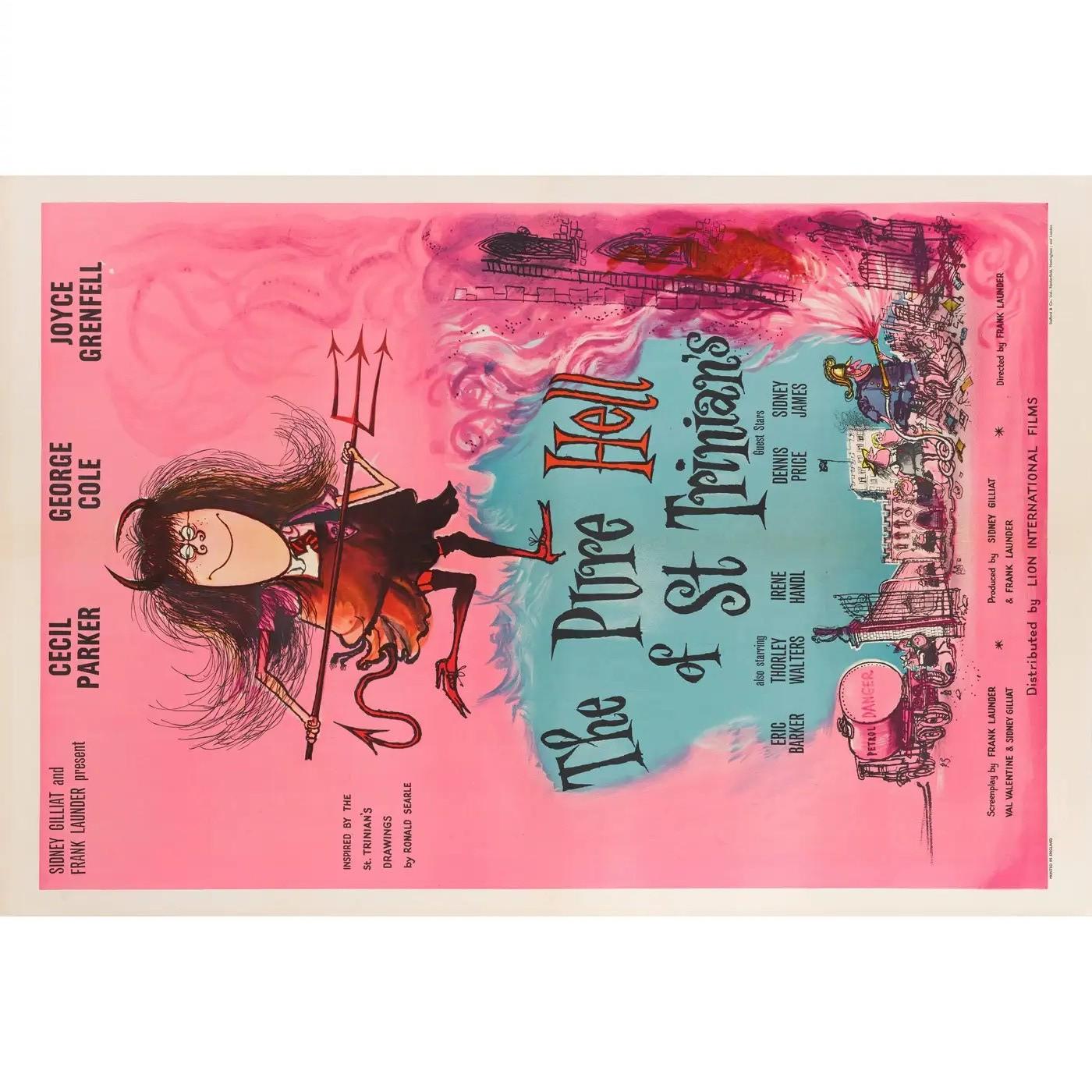 Locandina originale del film britannico The Pure Hell of St. Trinian's del 1960 diretto da Frank Launder e interpretato da Cecil Parker, Joyce  Grenfell e George Cole. L'opera d'arte è di Ronald William Searle (1920-2011).