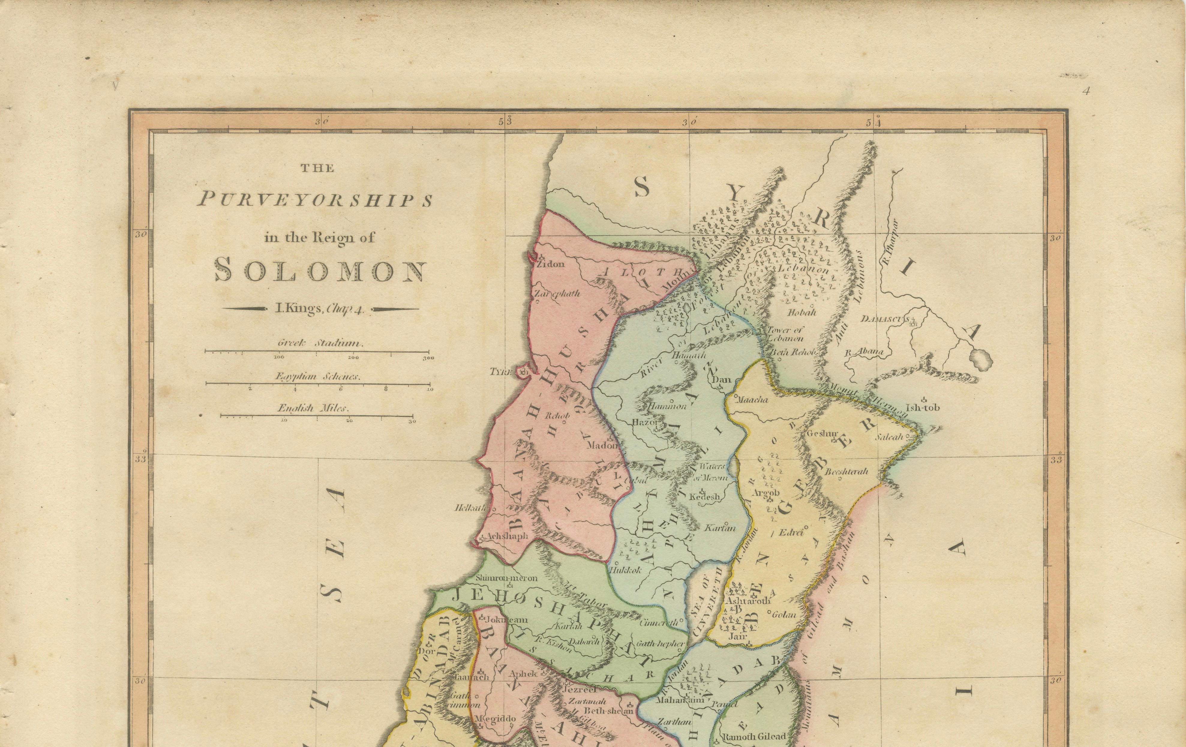 The Purveyorships in the Reign of Solomon — Biblical Map of Ancient Israel, 1798