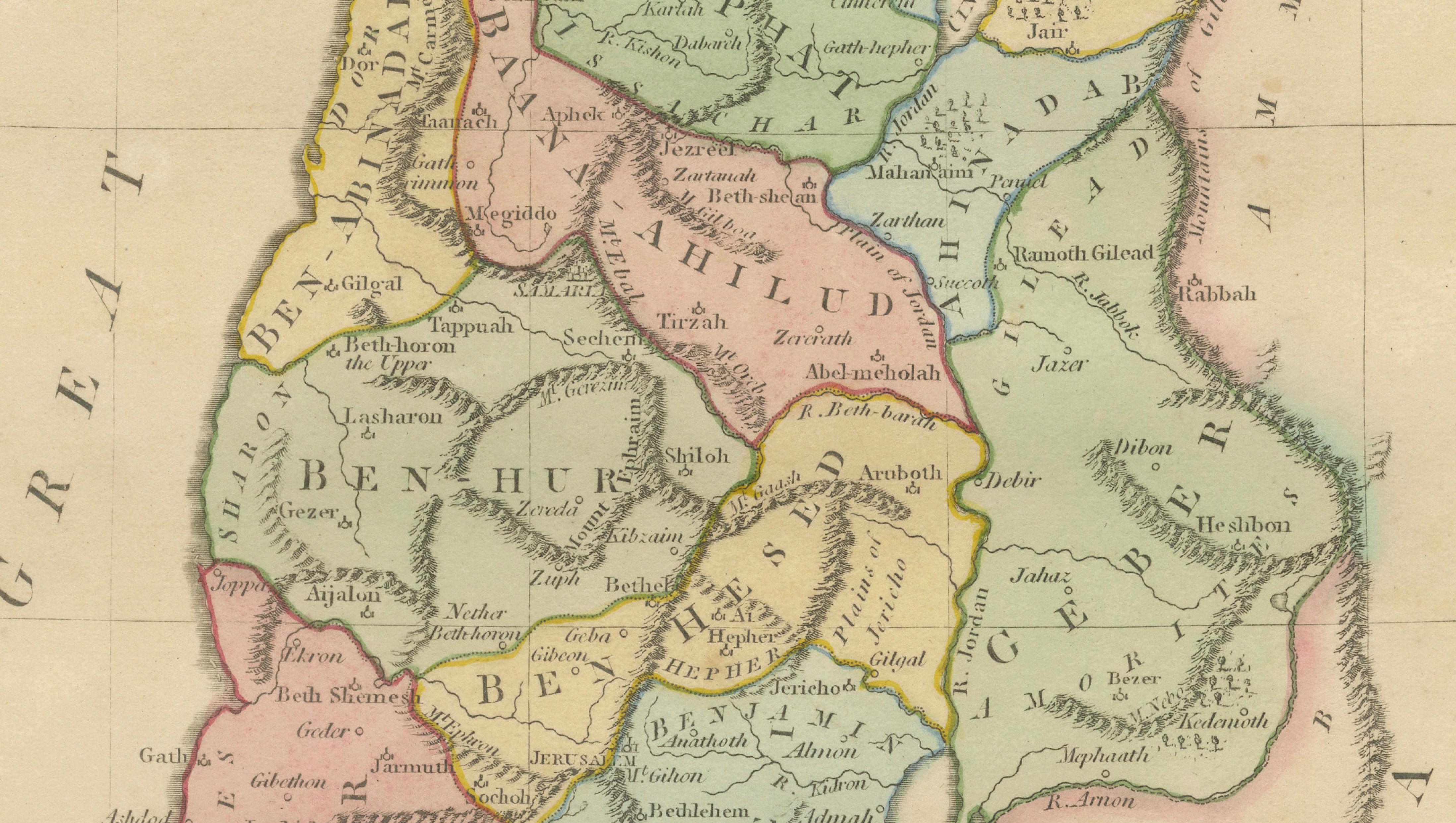 The Purveyorships in the Reign of Solomon — Biblical Map of Ancient Israel, 1798