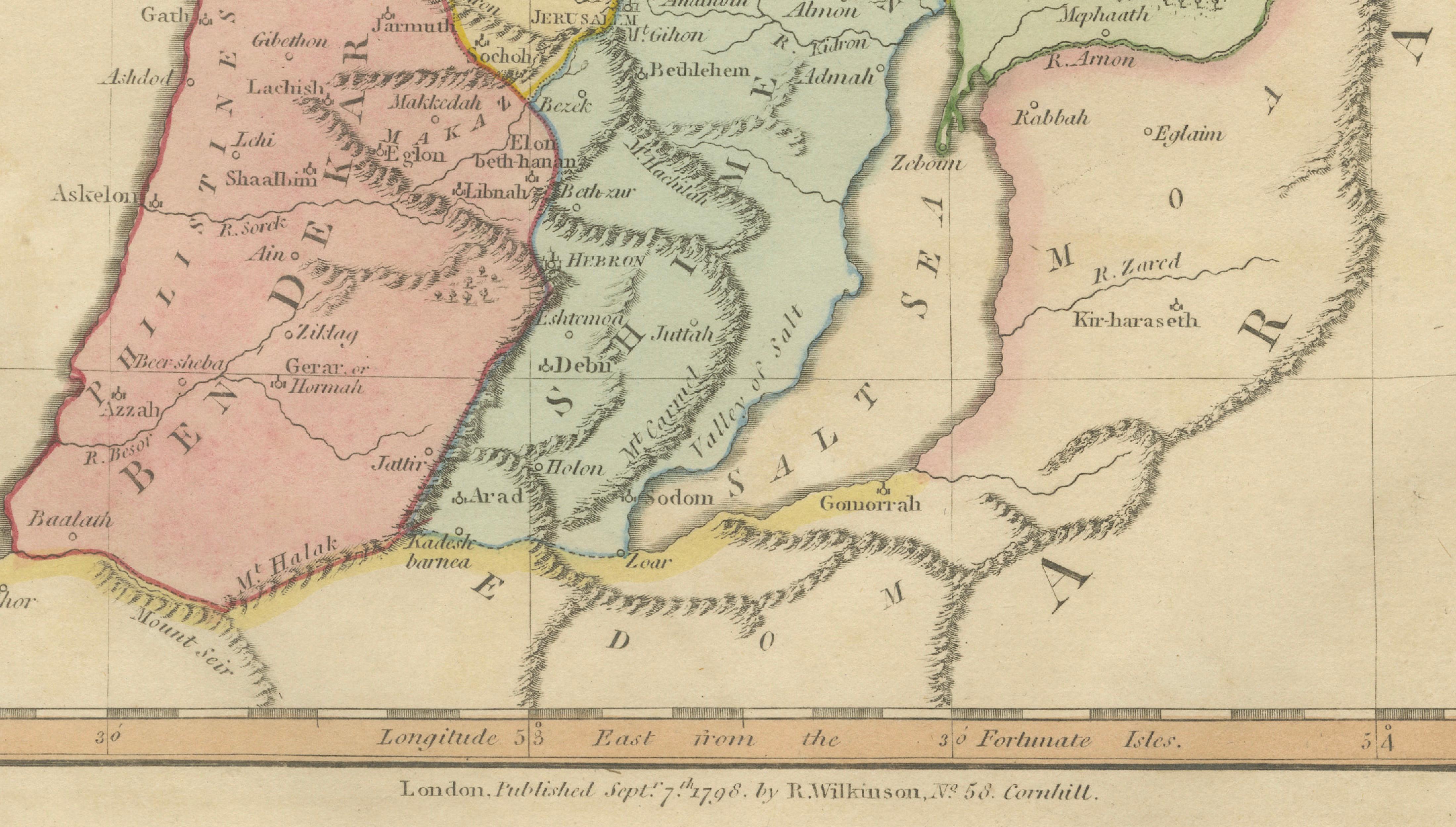 The Purveyorships in the Reign of Solomon — Biblical Map of Ancient Israel, 1798