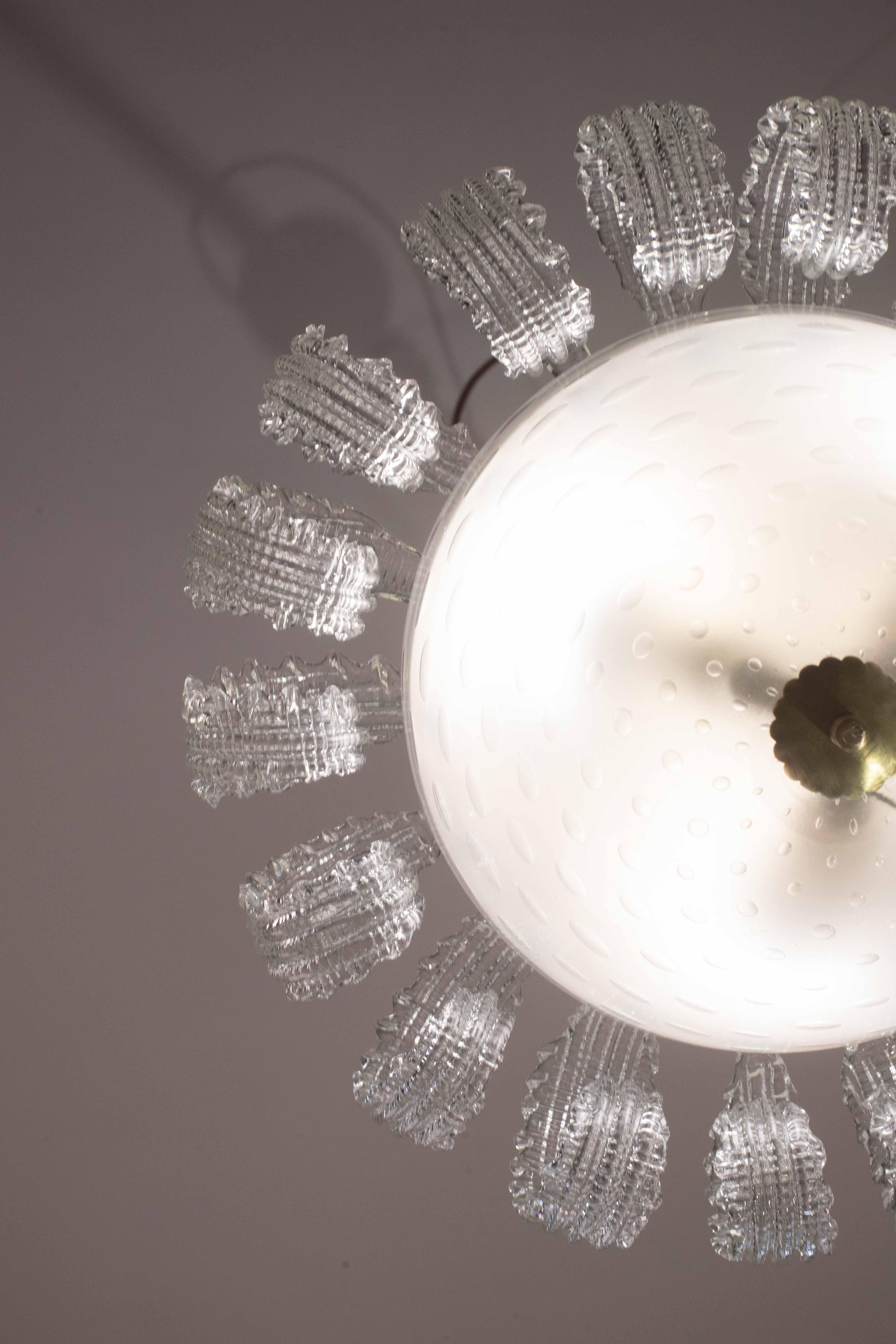 Lustre Art déco italien La Reine par Ercole Barovier, 1940 4