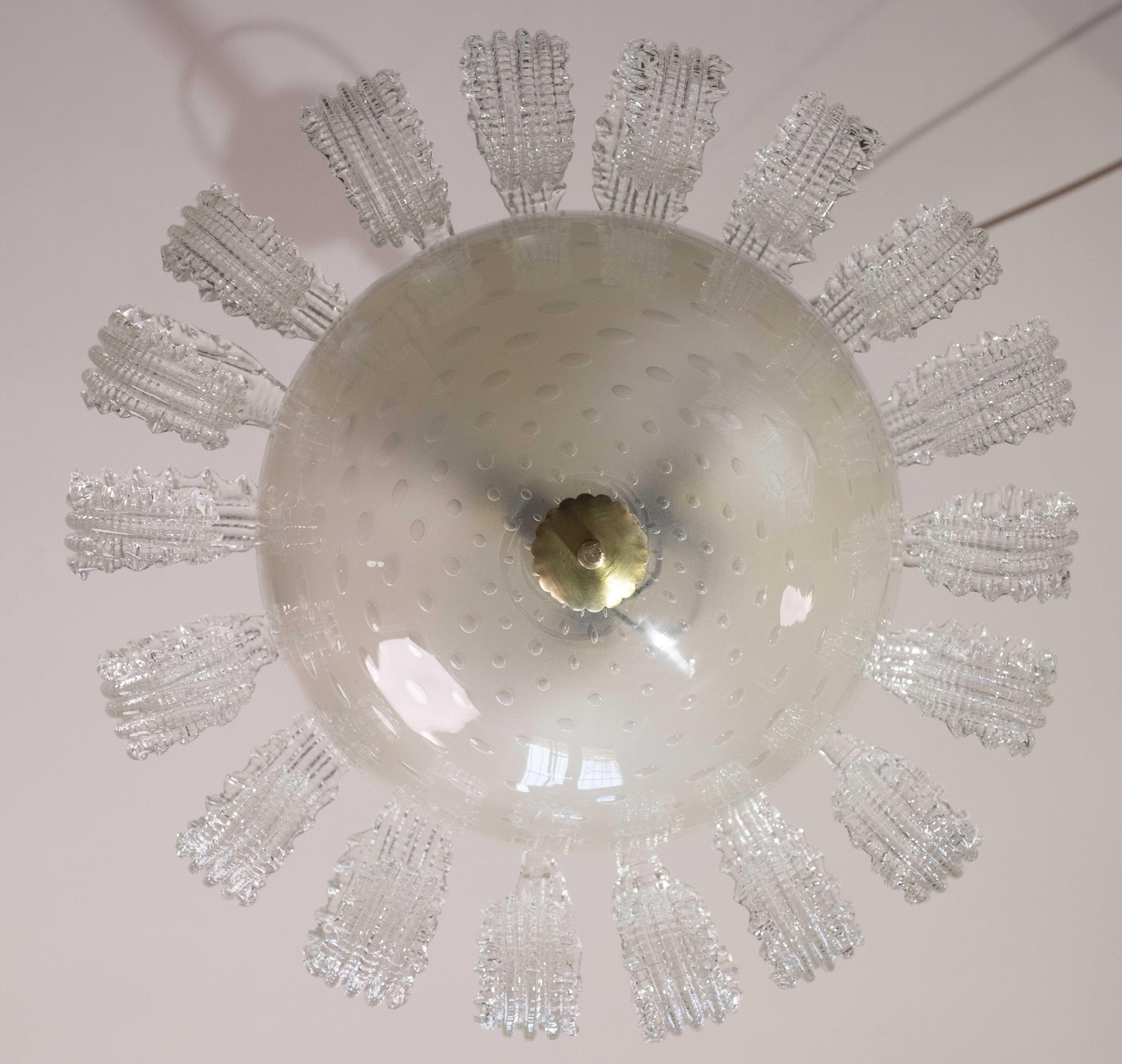 Lustre Art déco italien La Reine par Ercole Barovier, 1940 5