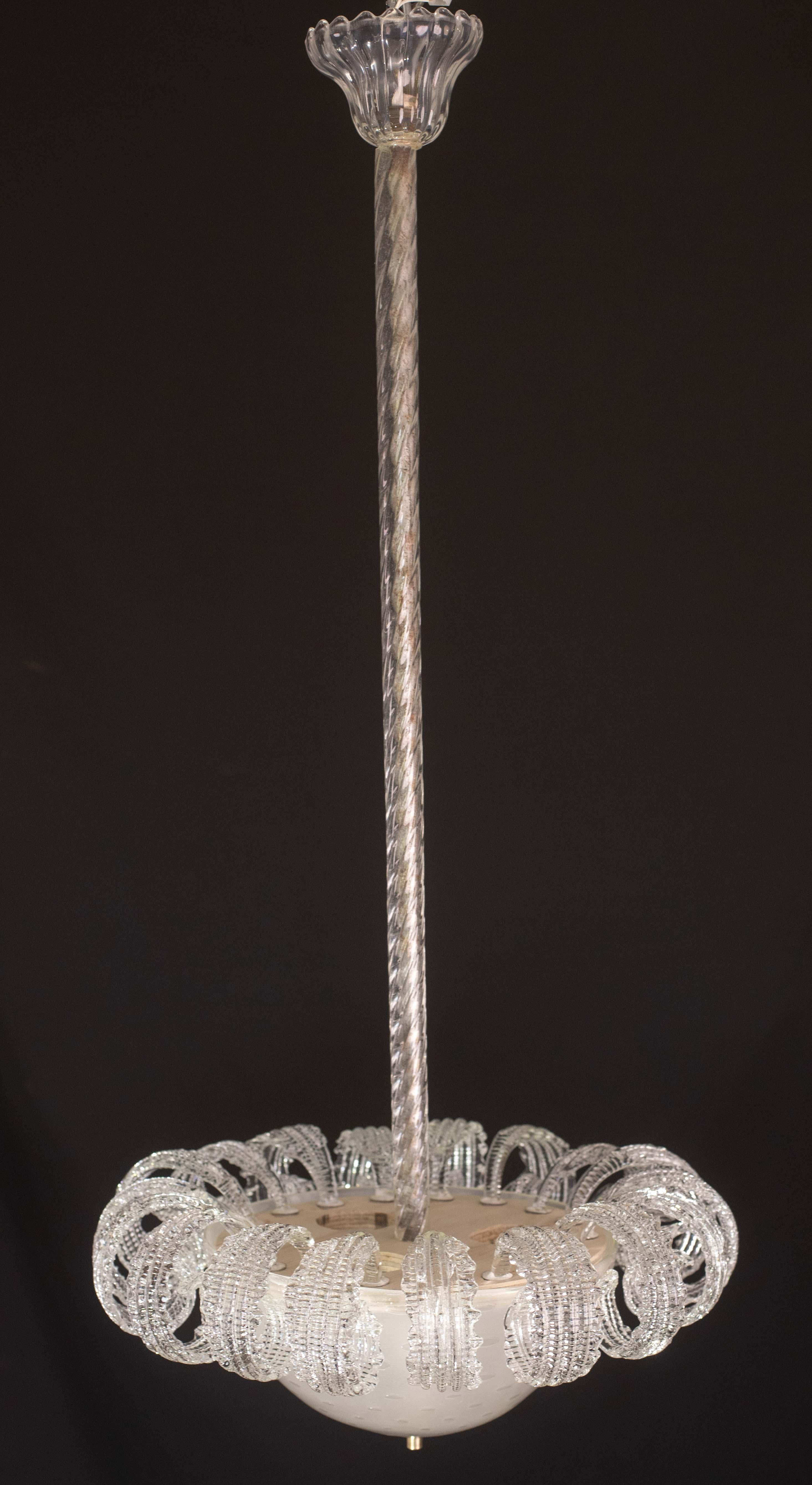 Lustre Art déco italien La Reine par Ercole Barovier, 1940 7