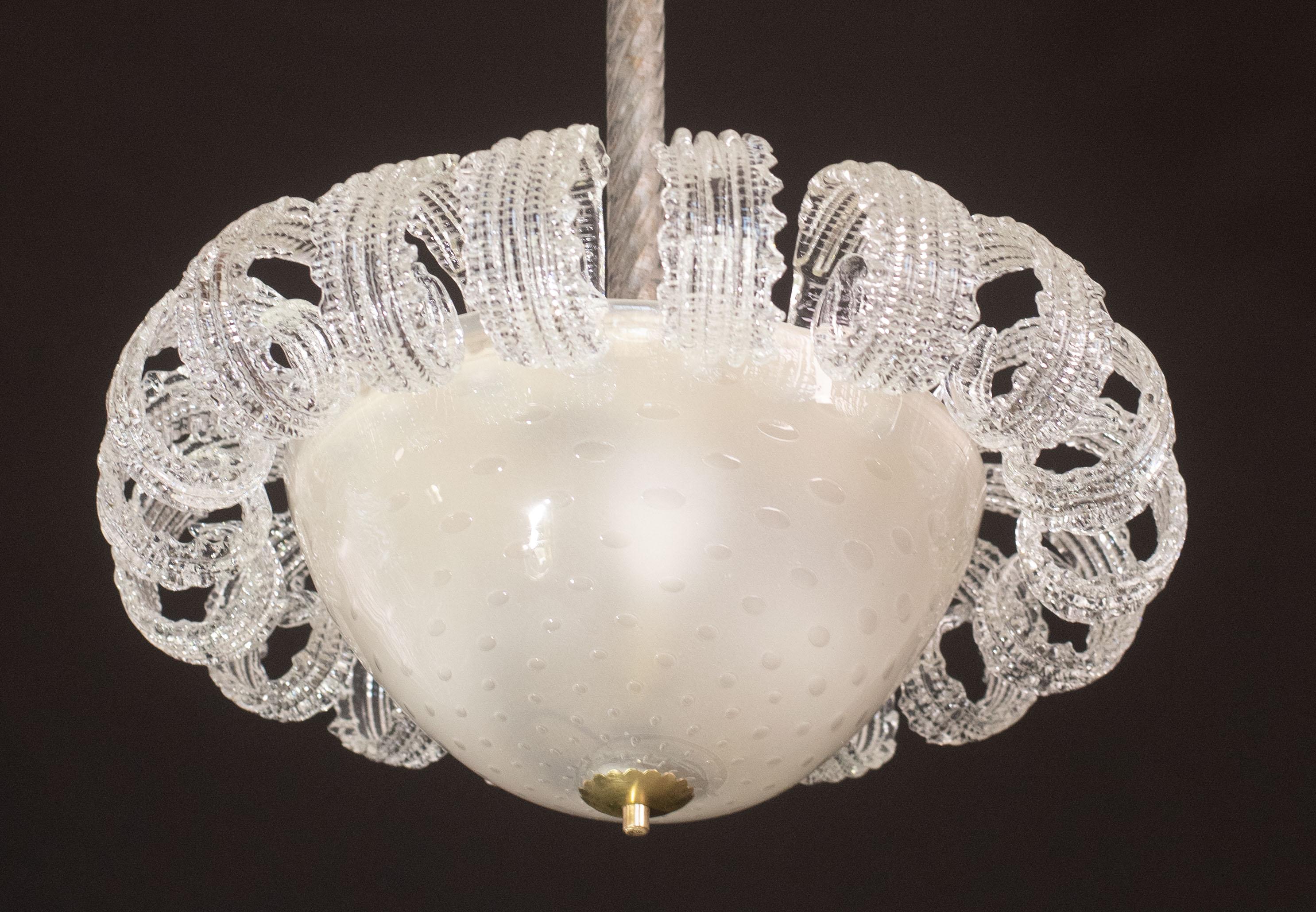Lustre Art déco italien La Reine par Ercole Barovier, 1940 8