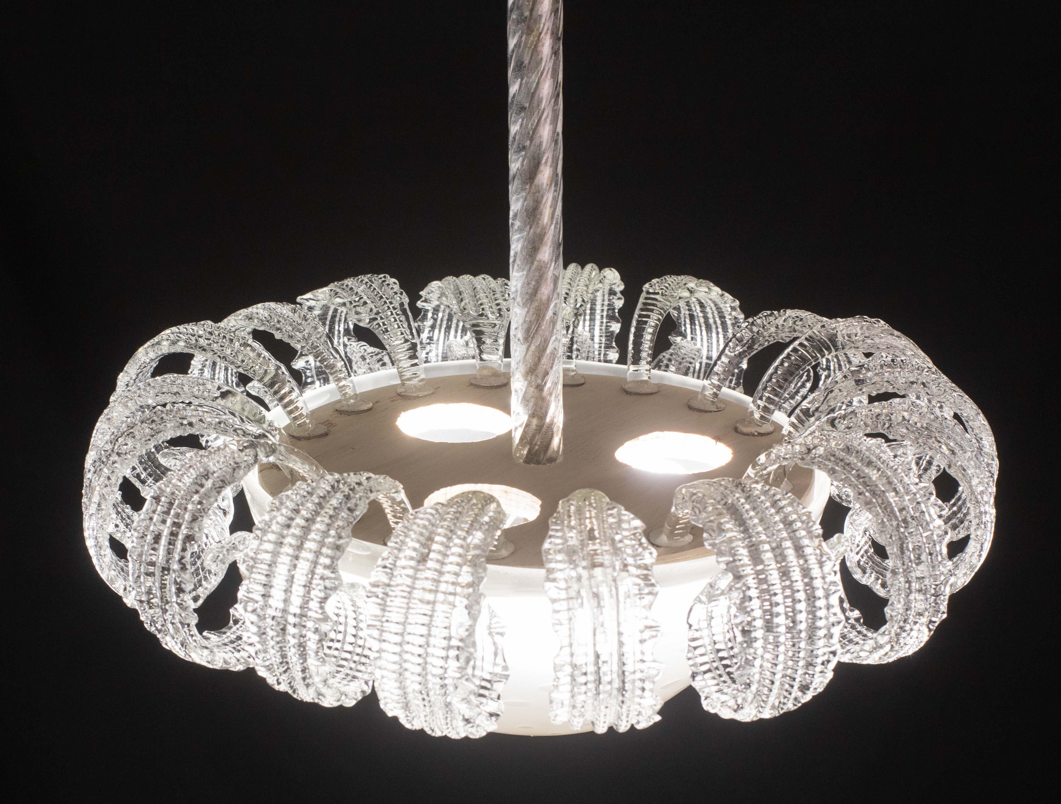 Européen Lustre Art déco italien La Reine par Ercole Barovier, 1940
