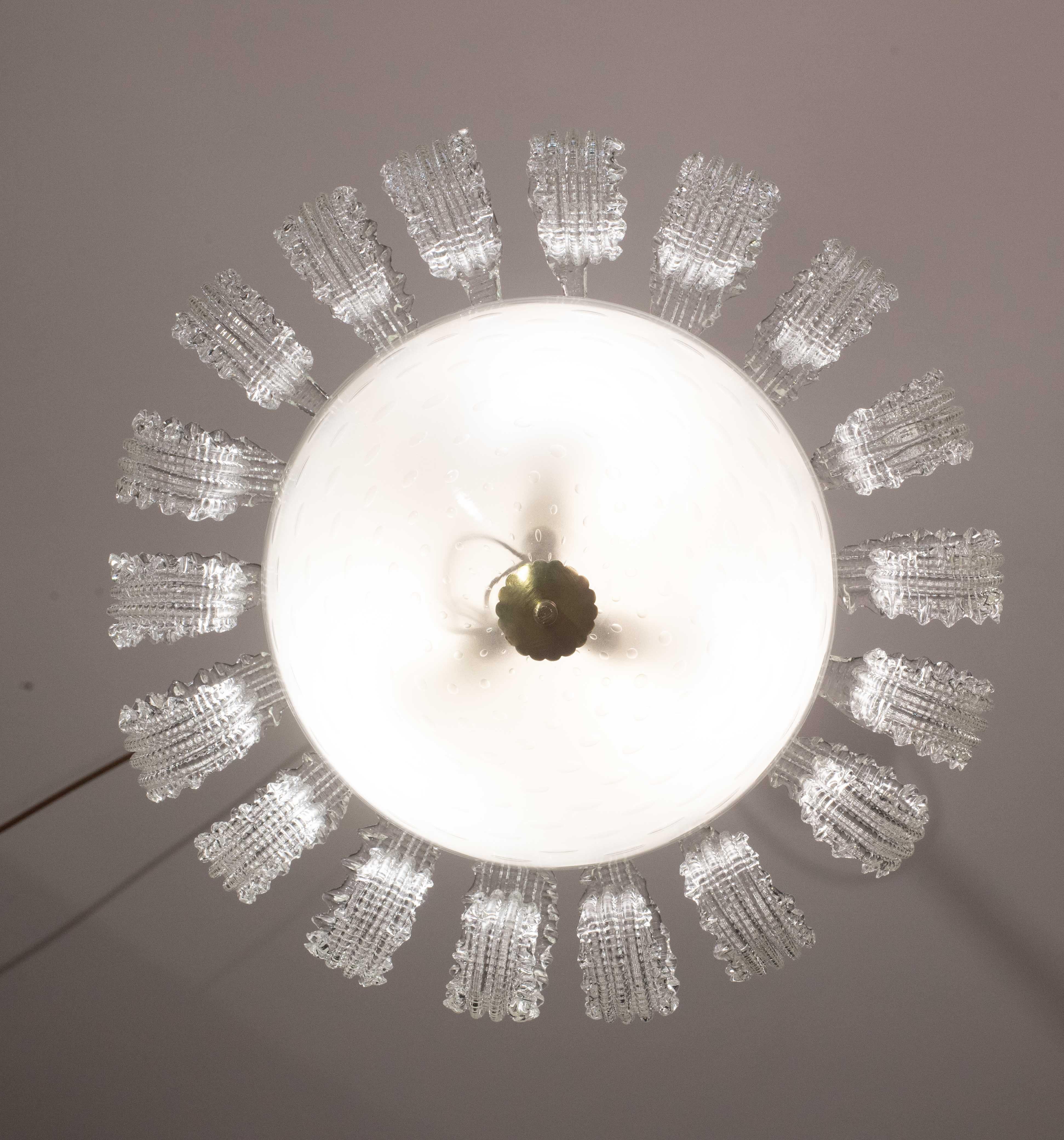 Lustre Art déco italien La Reine par Ercole Barovier, 1940 1
