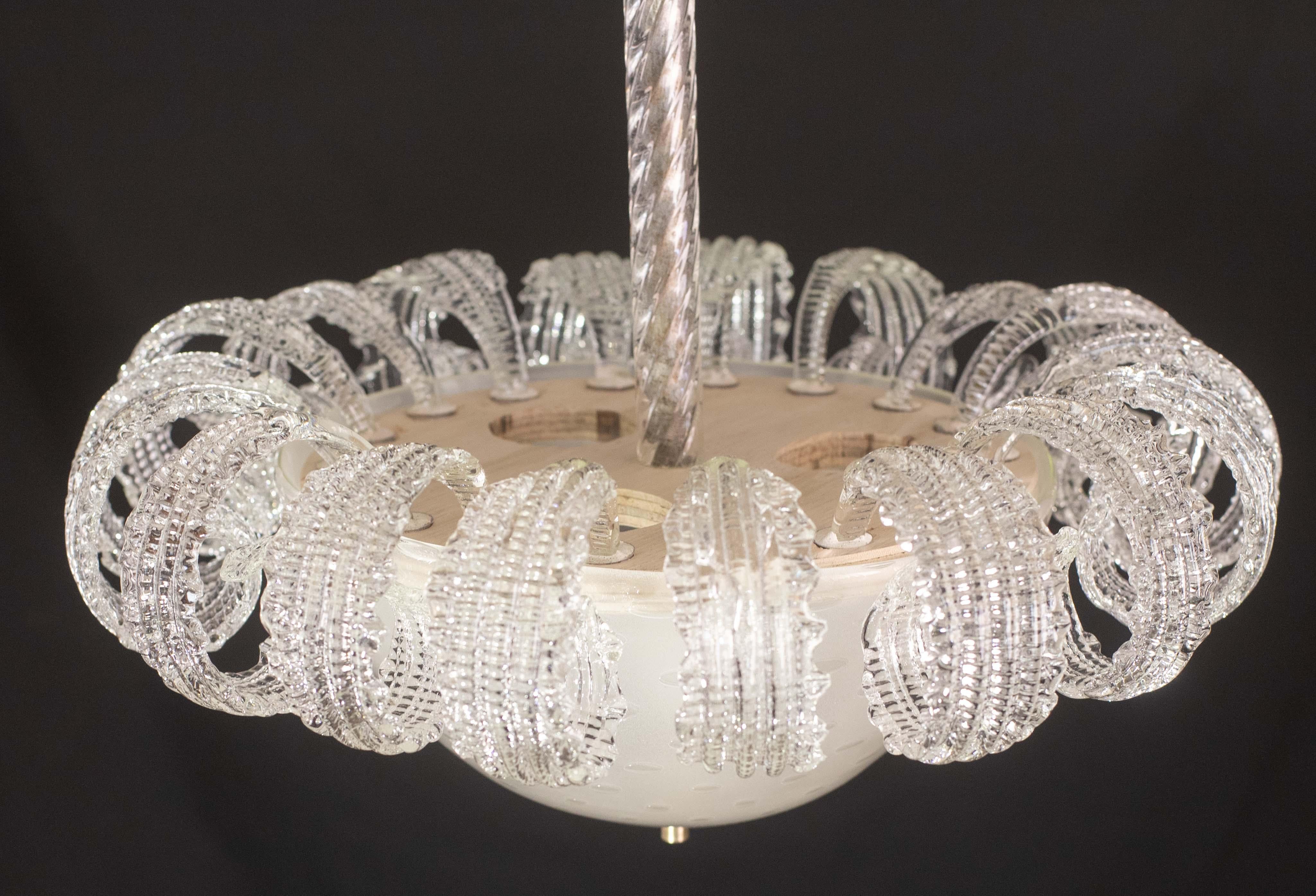 Lustre Art déco italien La Reine par Ercole Barovier, 1940 3