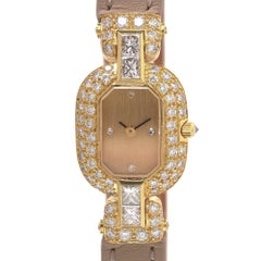 Montre pour femme « Queen Paris » en or 18 carats sertie de diamants, avec boucle Asprey en diamants