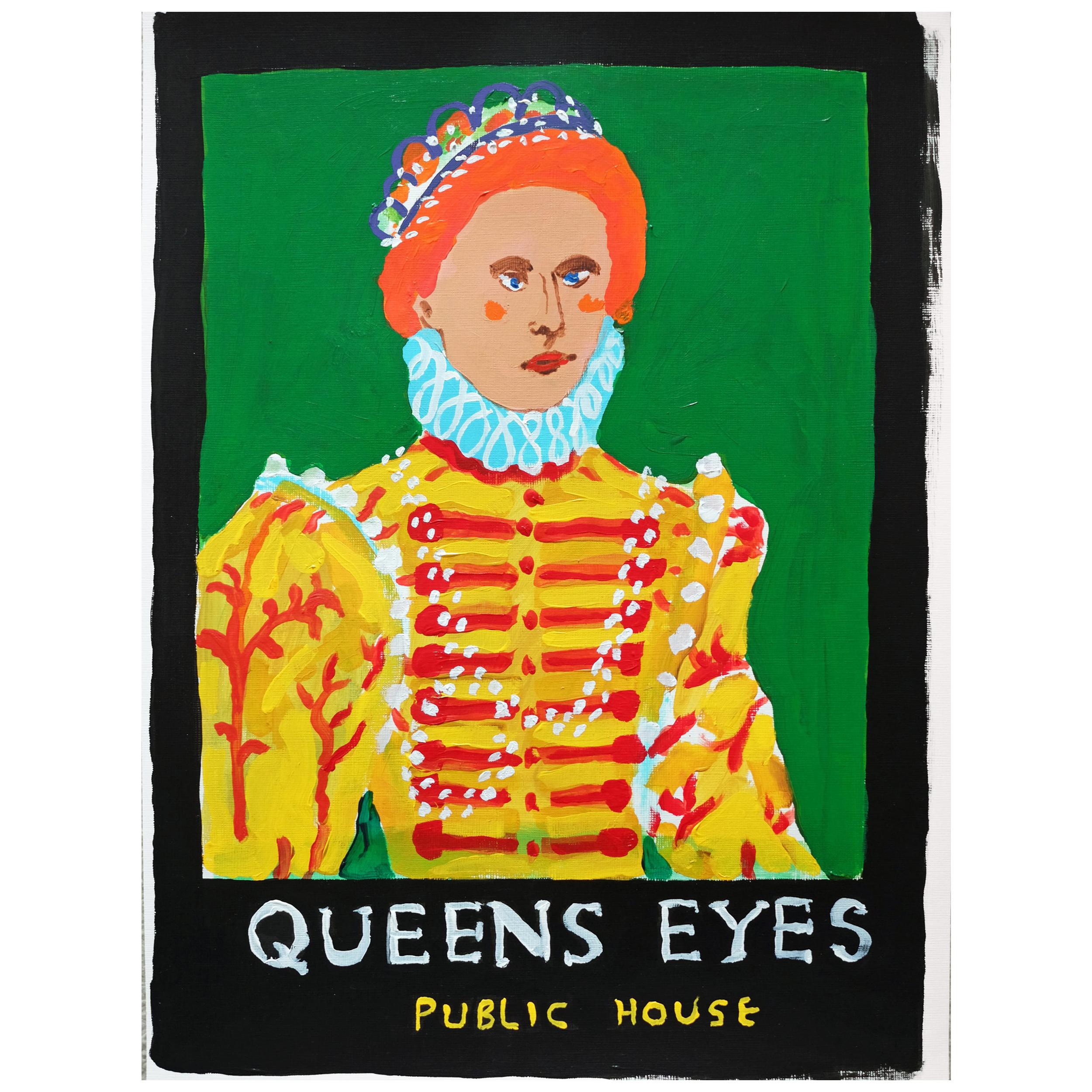 'The Queens Eyes' Portrait Painting by Alan Fears Acrylic on Paper
