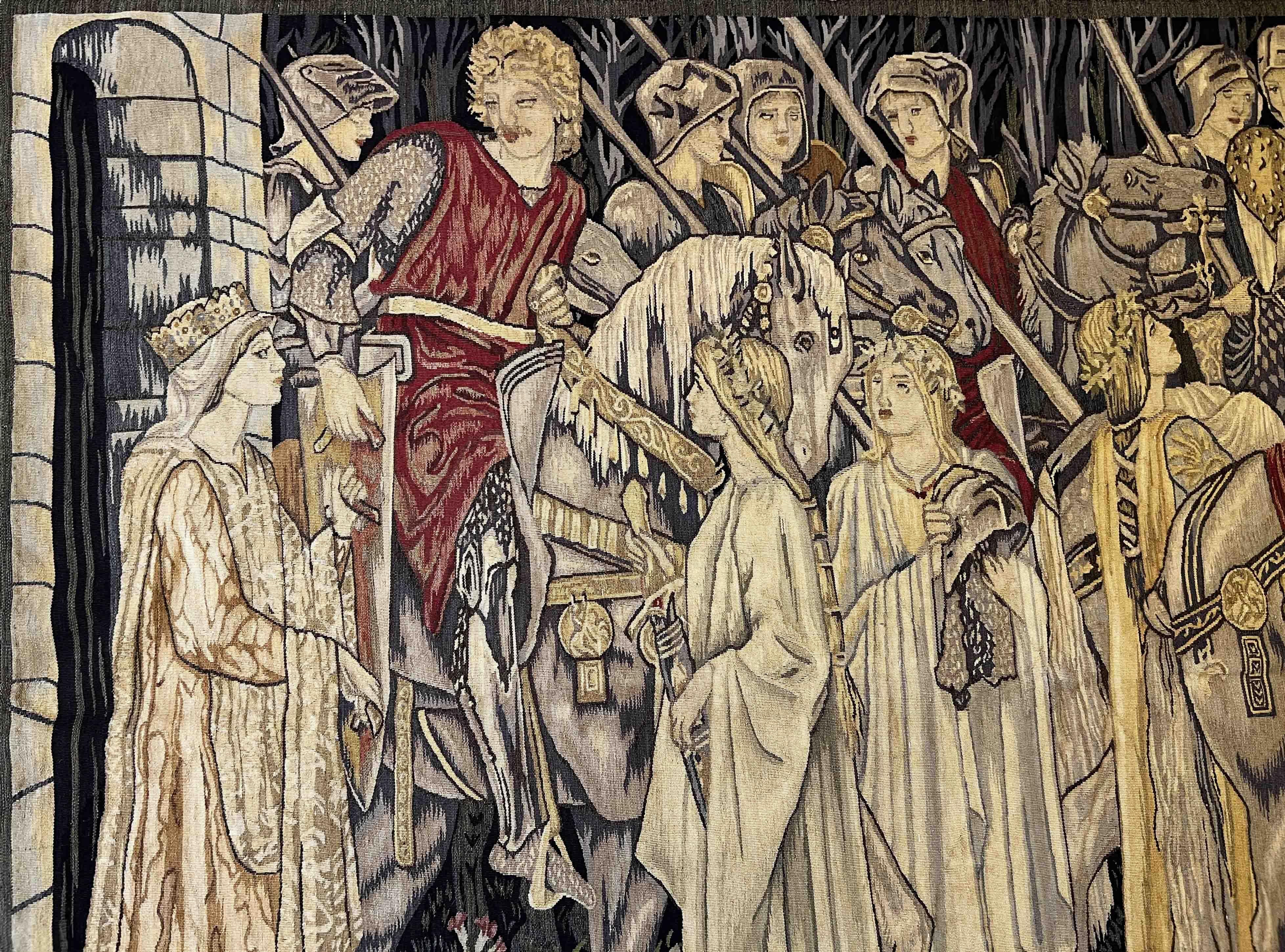 Tessuto a mano La ricerca del Santo Graal, Arazzo di Aubusson - N° 875 in vendita