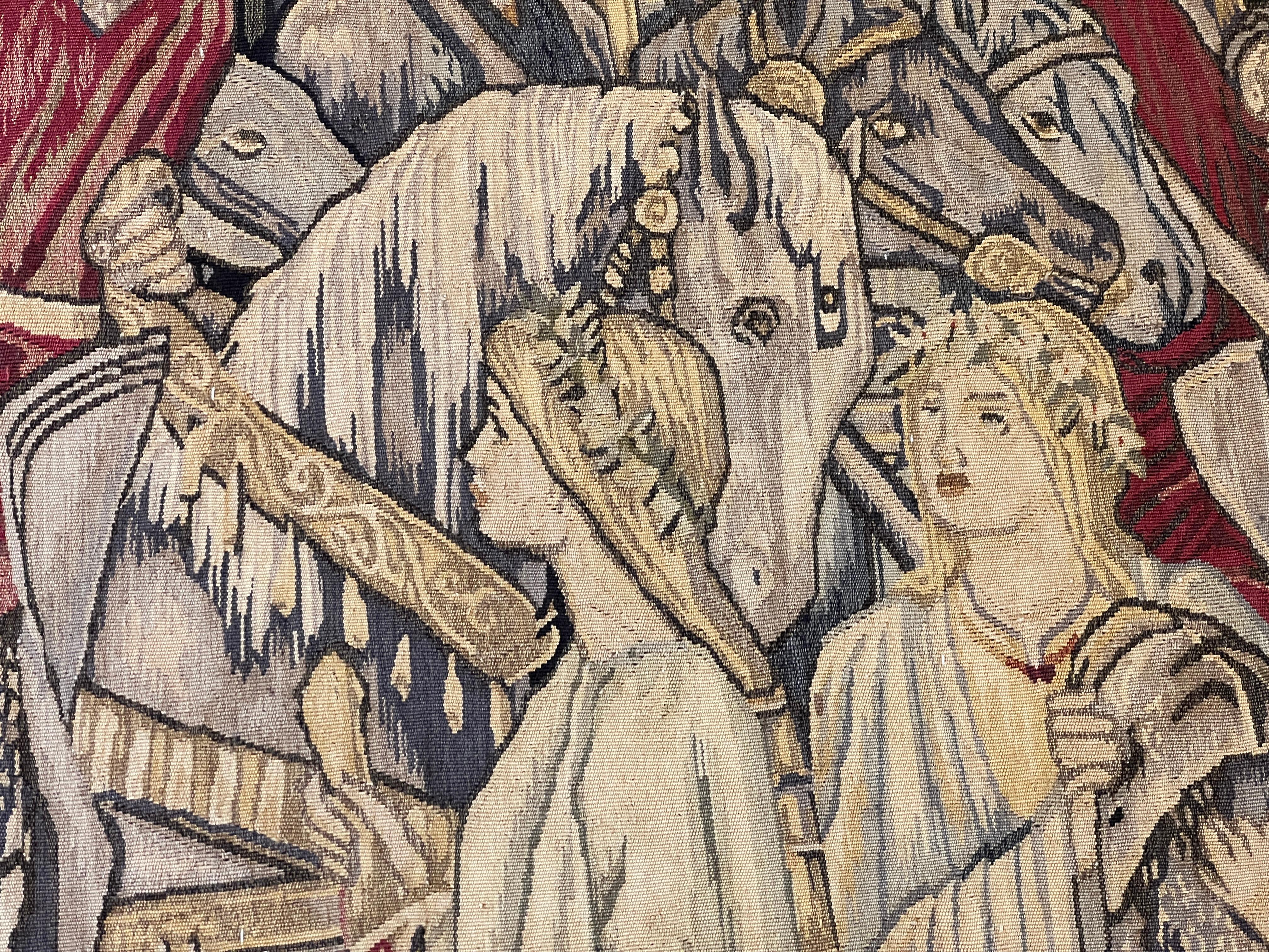 The Quest For The Holy Graal, Wandteppich aus Aubusson - N° 875 im Zustand „Hervorragend“ im Angebot in Paris, FR