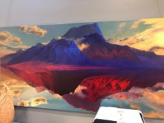 Question Has Been Answered, Jason Cordero, Blue and Red Landscape Painting