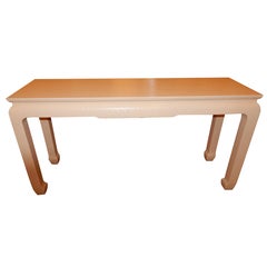 The  Fabulous  Classic Raffia Console Table by Baker Furniture Co 1970s