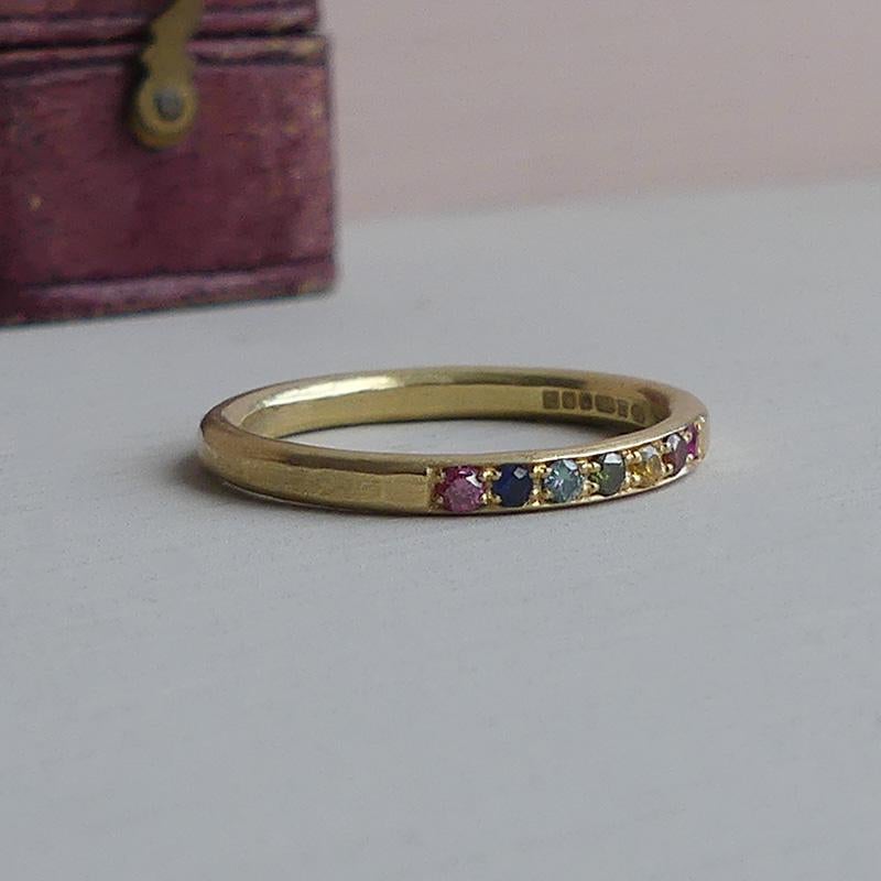 For Sale:  The Rainbow-Luli Ethical Wedding Ring 18ct Fairmind Gold 4