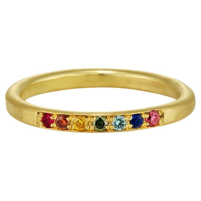 For Sale:  The Rainbow-Luli Ethical Wedding Ring 18ct Fairmind Gold