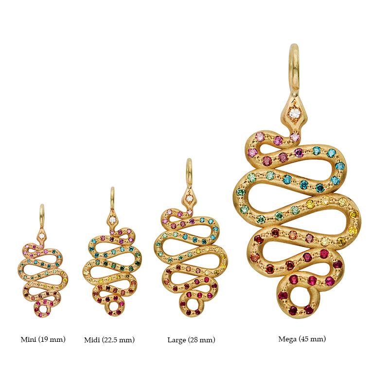 Pendentif amulette The Rainbow Serpent en or jaune 18 carats équitable et diamants (Midi) Neuf - En vente à London, London