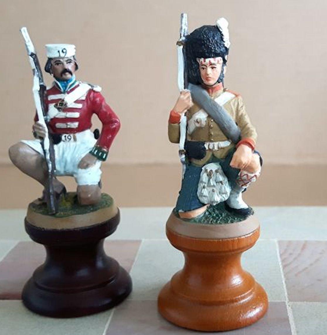 The Raj Hand Painted India-British War 1857 Game Chess with Table For Sale 6
