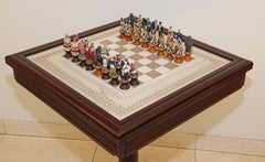 The Raj Hand Painted India-British War 1857 Game Chess with Table