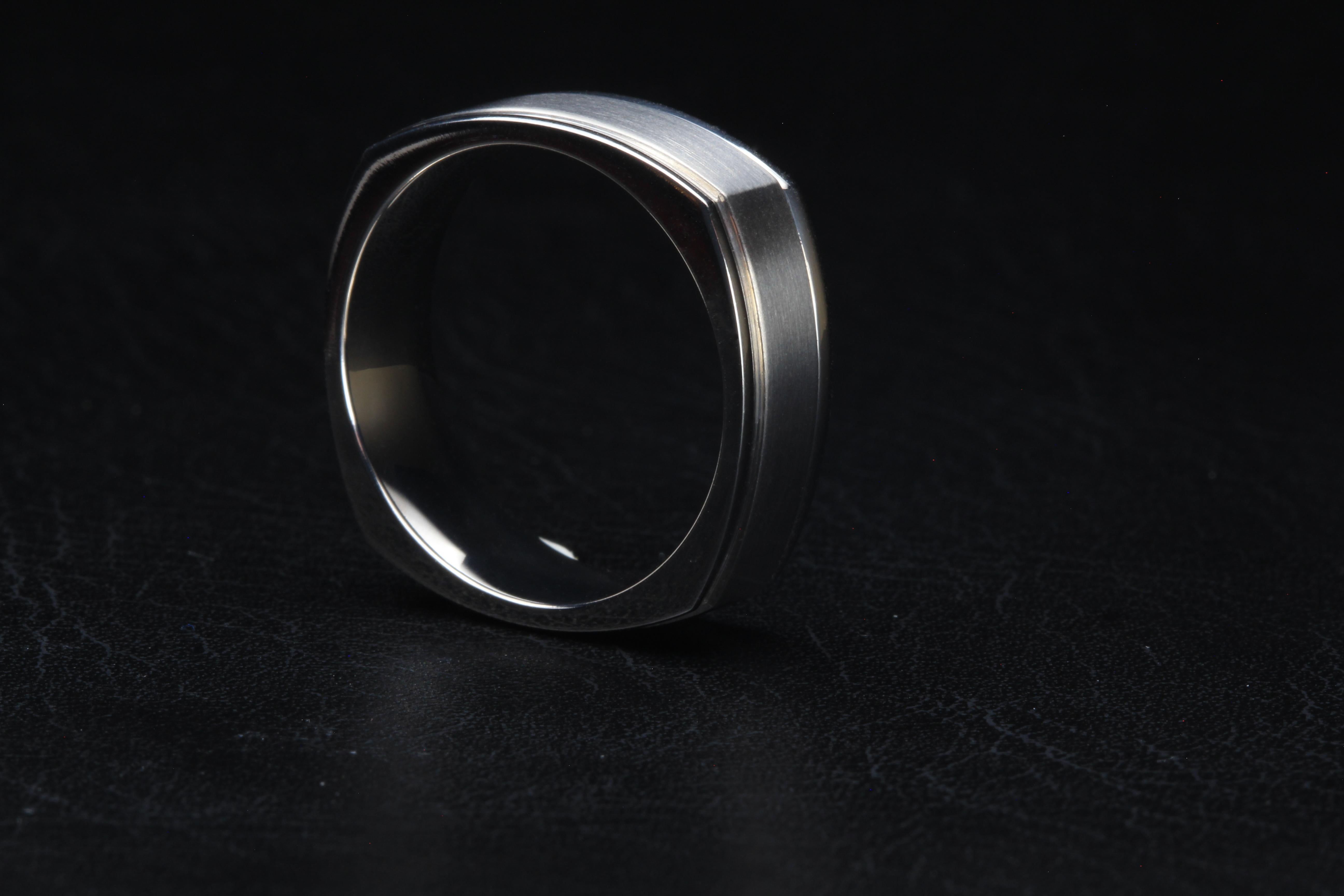 For Sale:  The Ralston : Bowed Sides Edge Groove Titanium 7mm Comfort Fit Wedding Band 4