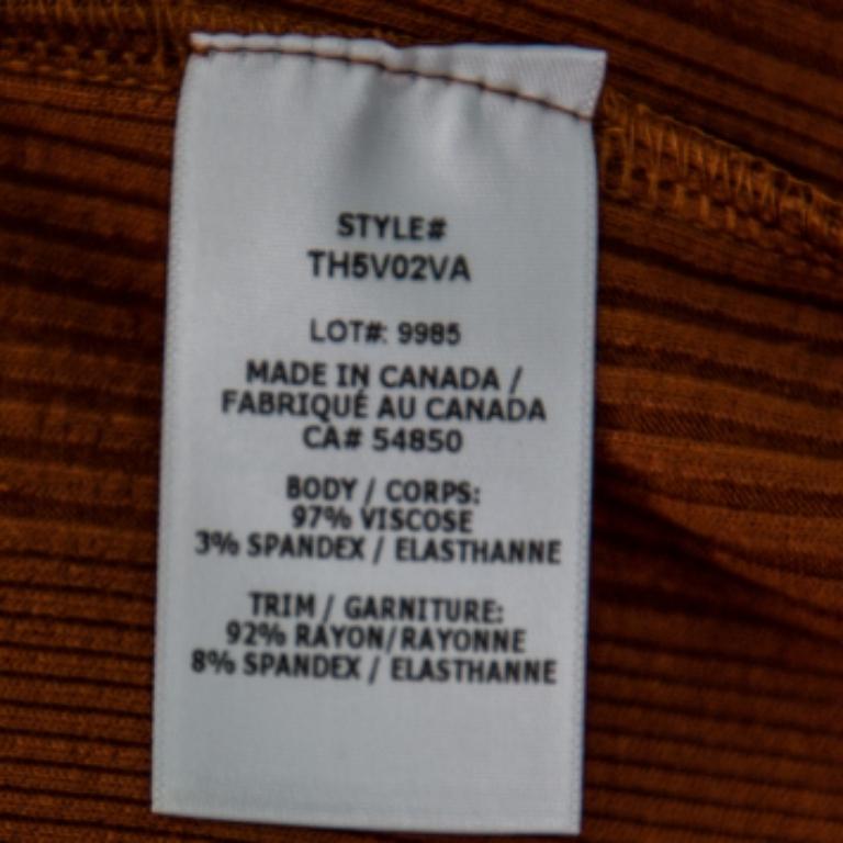 The Range Brown Rib Knit Button Front Midi Dress M For Sale 2