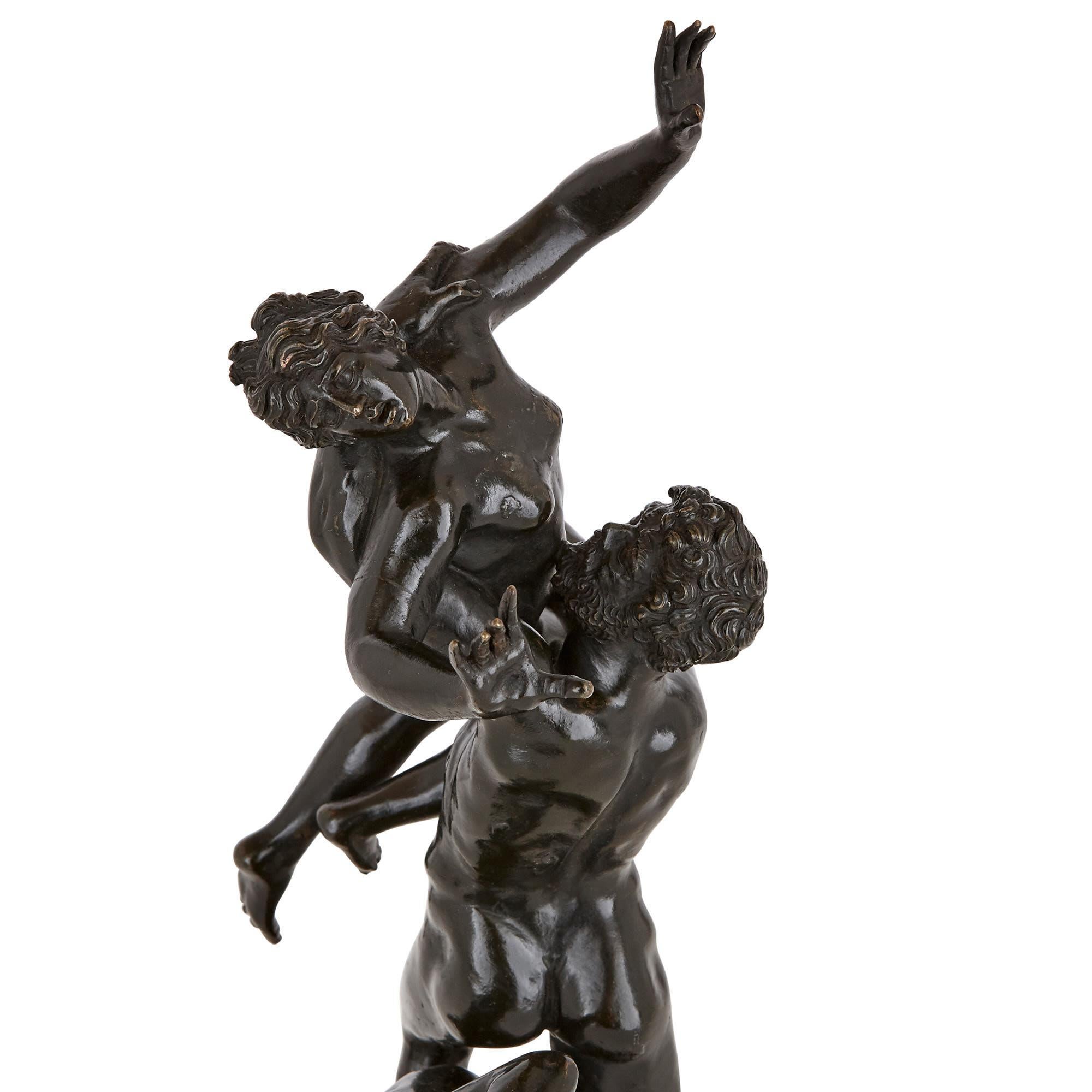 Français « La Rape des Sabines », sculpture en bronze d'après Giambologna