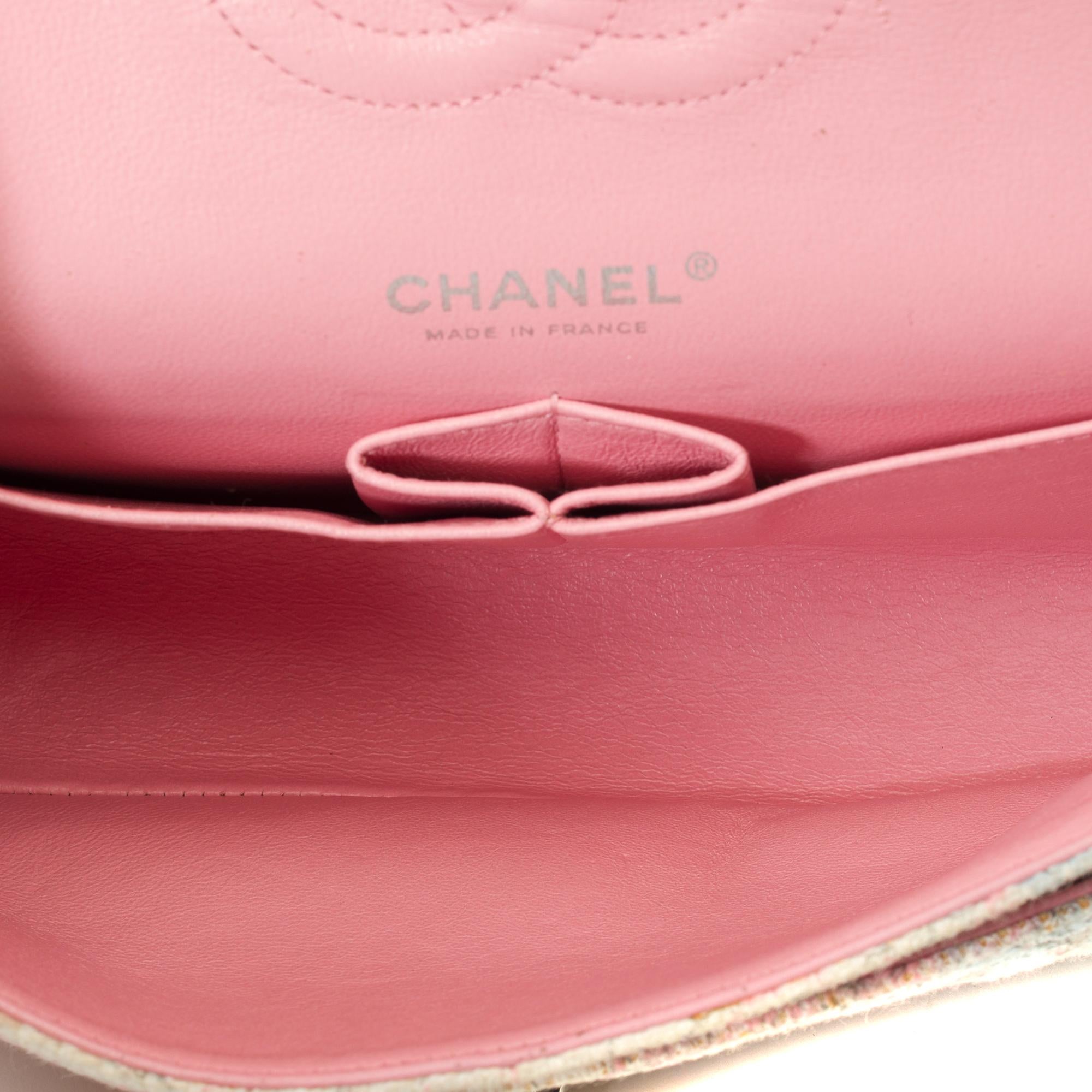 Rare Camelia Limited Edition Chanel Timeless Medium Shoulder bag in Tweed, SHW 4