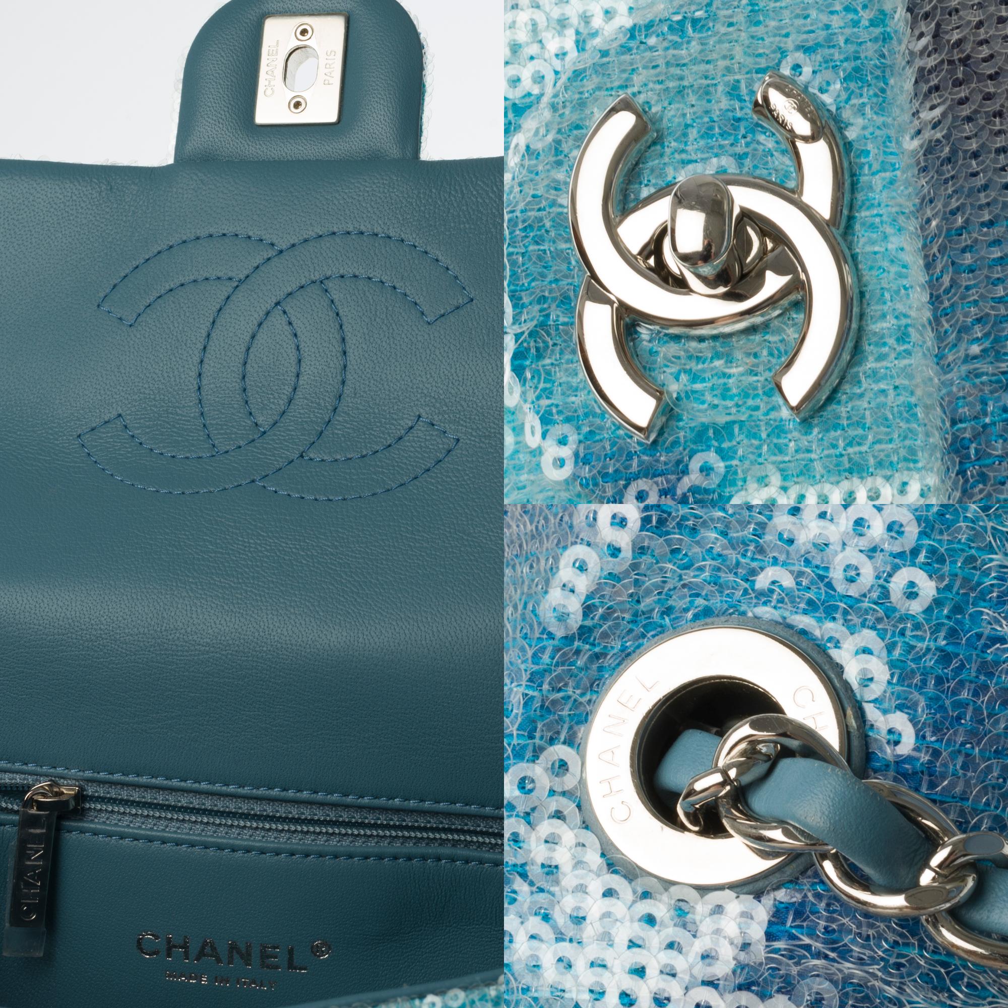 blue sequin purse