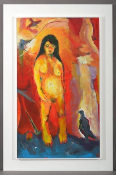 'The Raven’s Song', Painting by Jessica Taylor, Acrylic on wooden board
