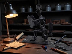 "The Reader" – Scrap Metal Art Sculpture