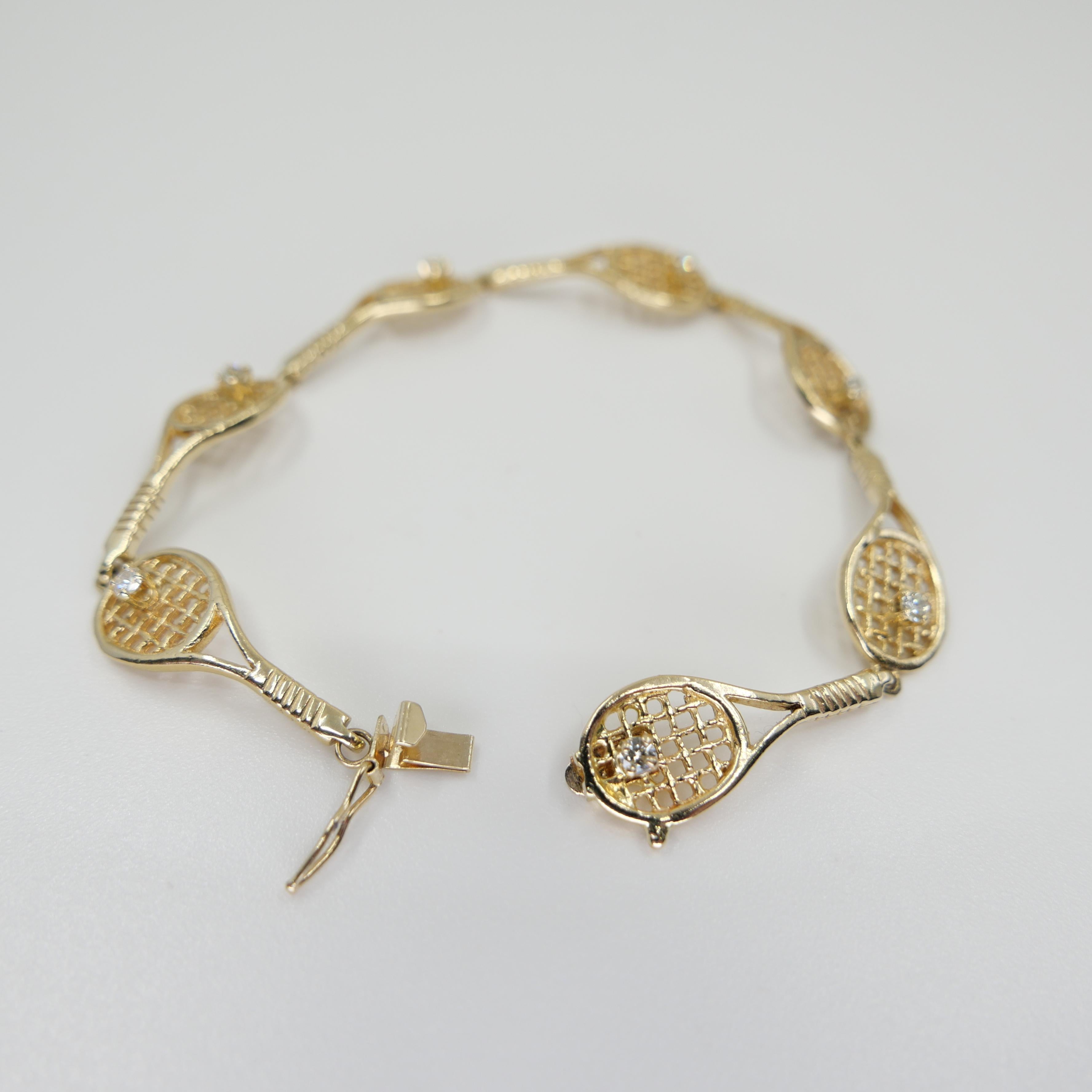 Le véritable bracelet tennis avec diamants Confortable. Or jaune massif. en vente 6