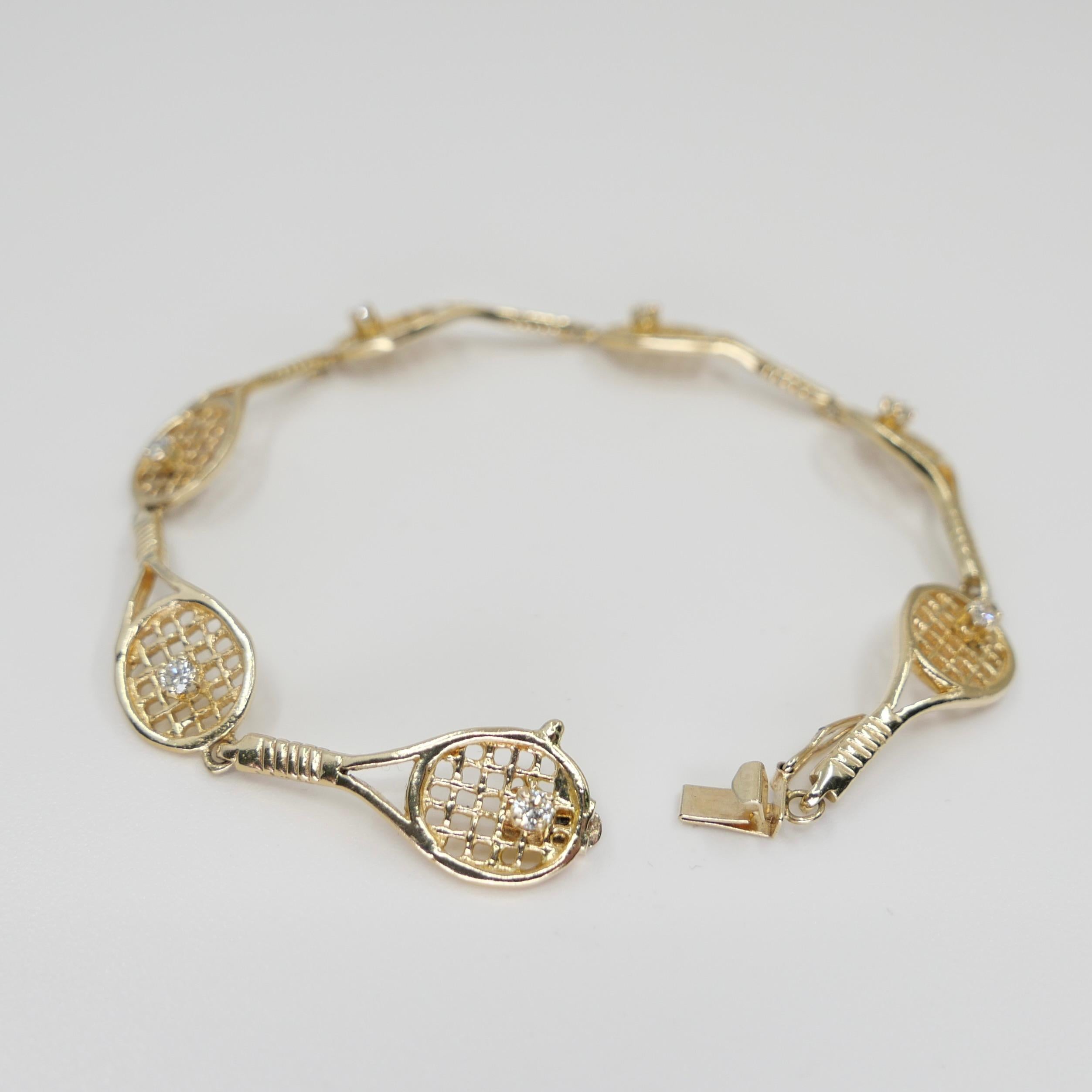 Le véritable bracelet tennis avec diamants Confortable. Or jaune massif. en vente 14