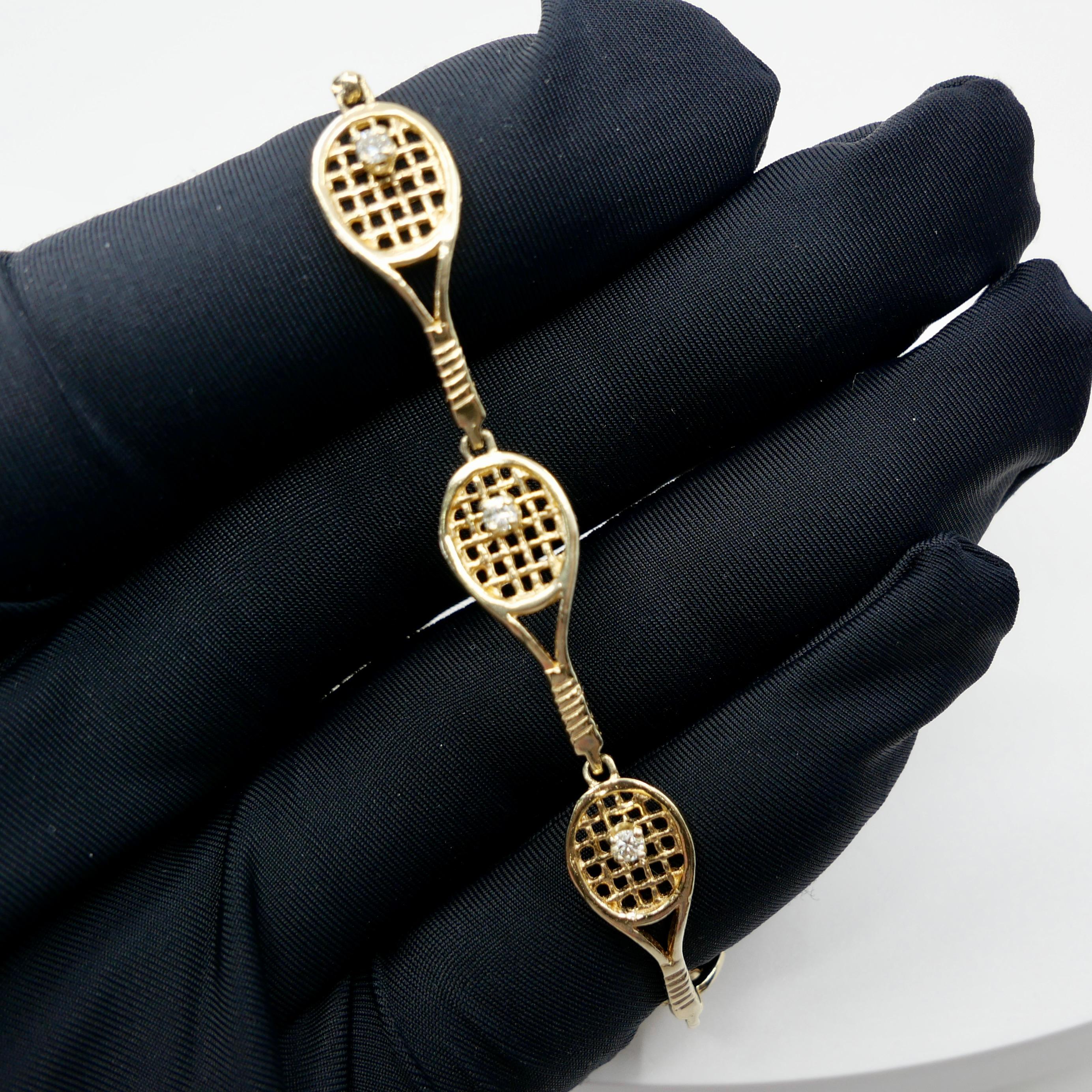 Le véritable bracelet tennis avec diamants Confortable. Or jaune massif. en vente 1