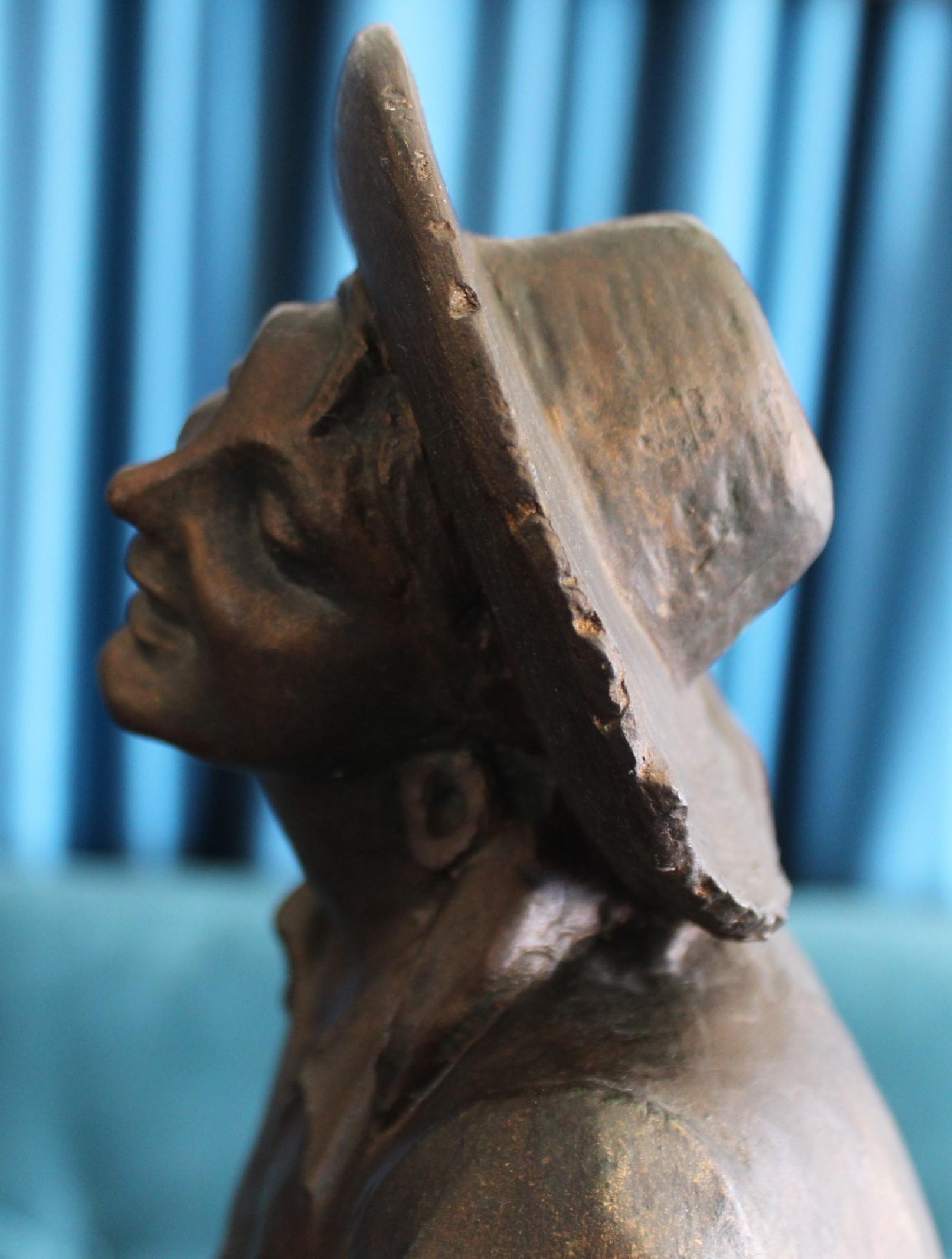 The Reaper 20th Century Bronzed Plaster Figurative Sculpture by Henrique Moreira 3